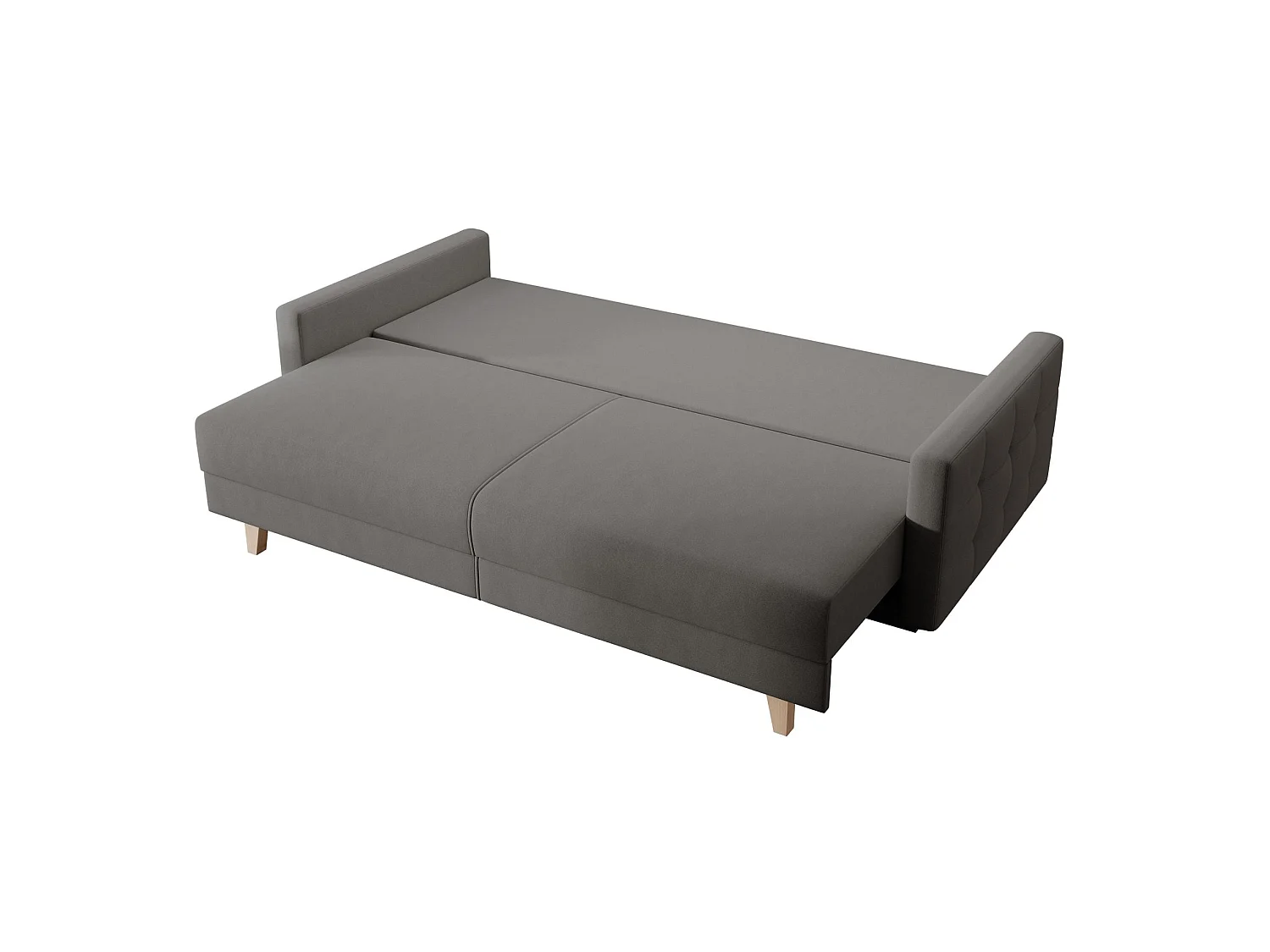 3-zits slaapbank – Easy-Clean velours – donkergrijs – VERAT