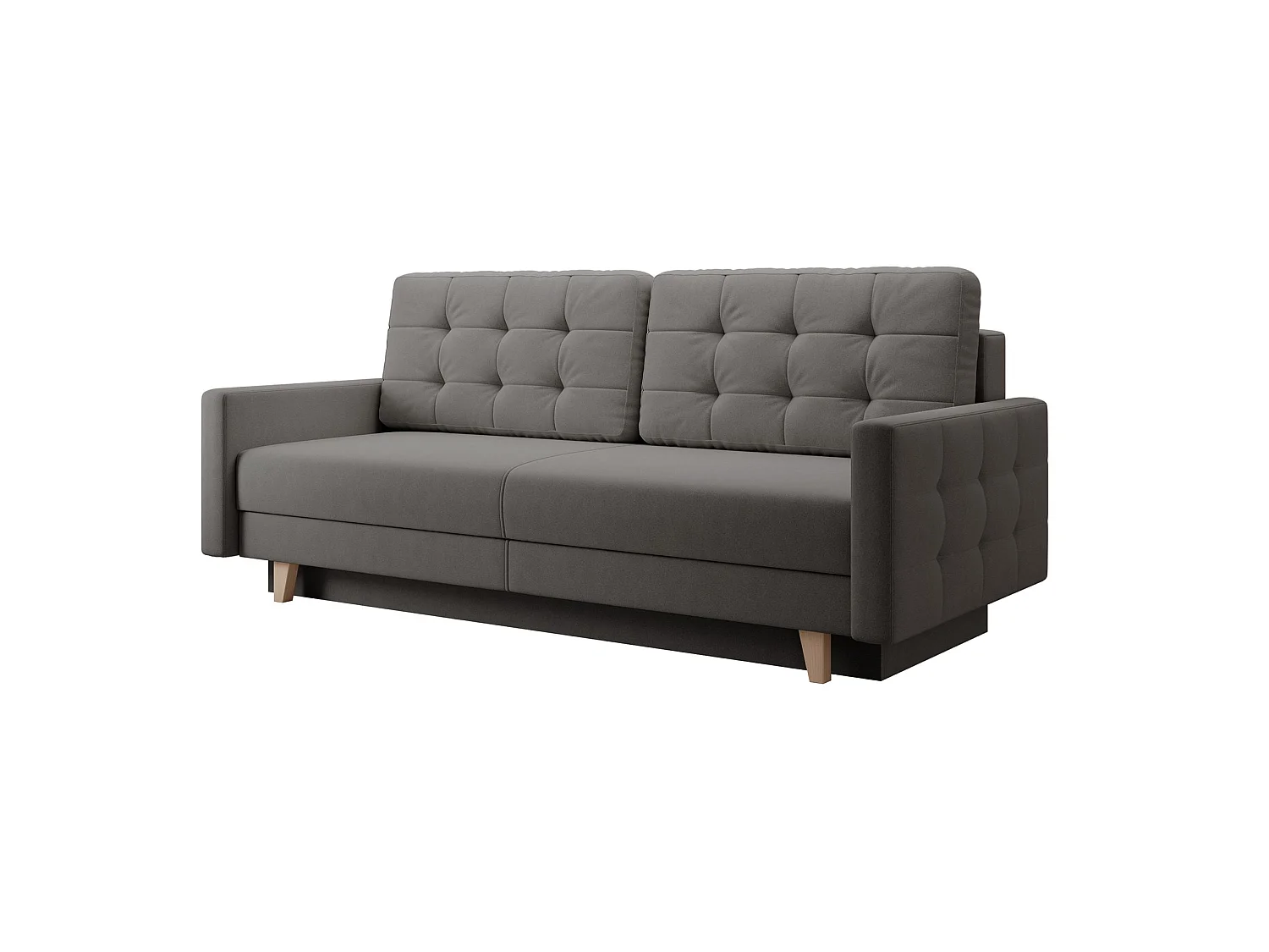 3-zits slaapbank – Easy-Clean velours – donkergrijs – VERAT