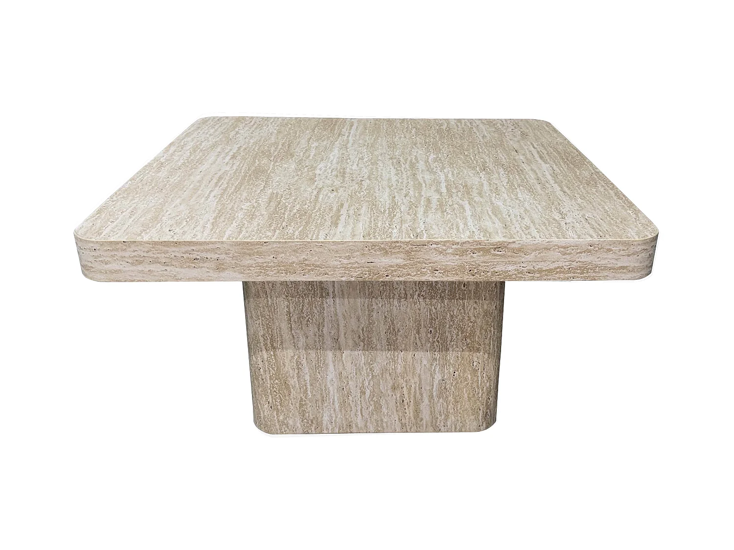 Table basse carrée 80 cm aspect naturel