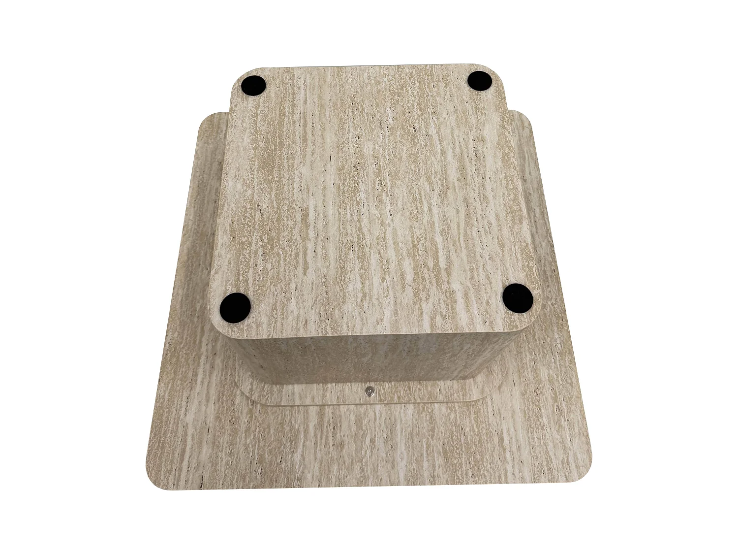 Table basse carrée 80 cm aspect naturel