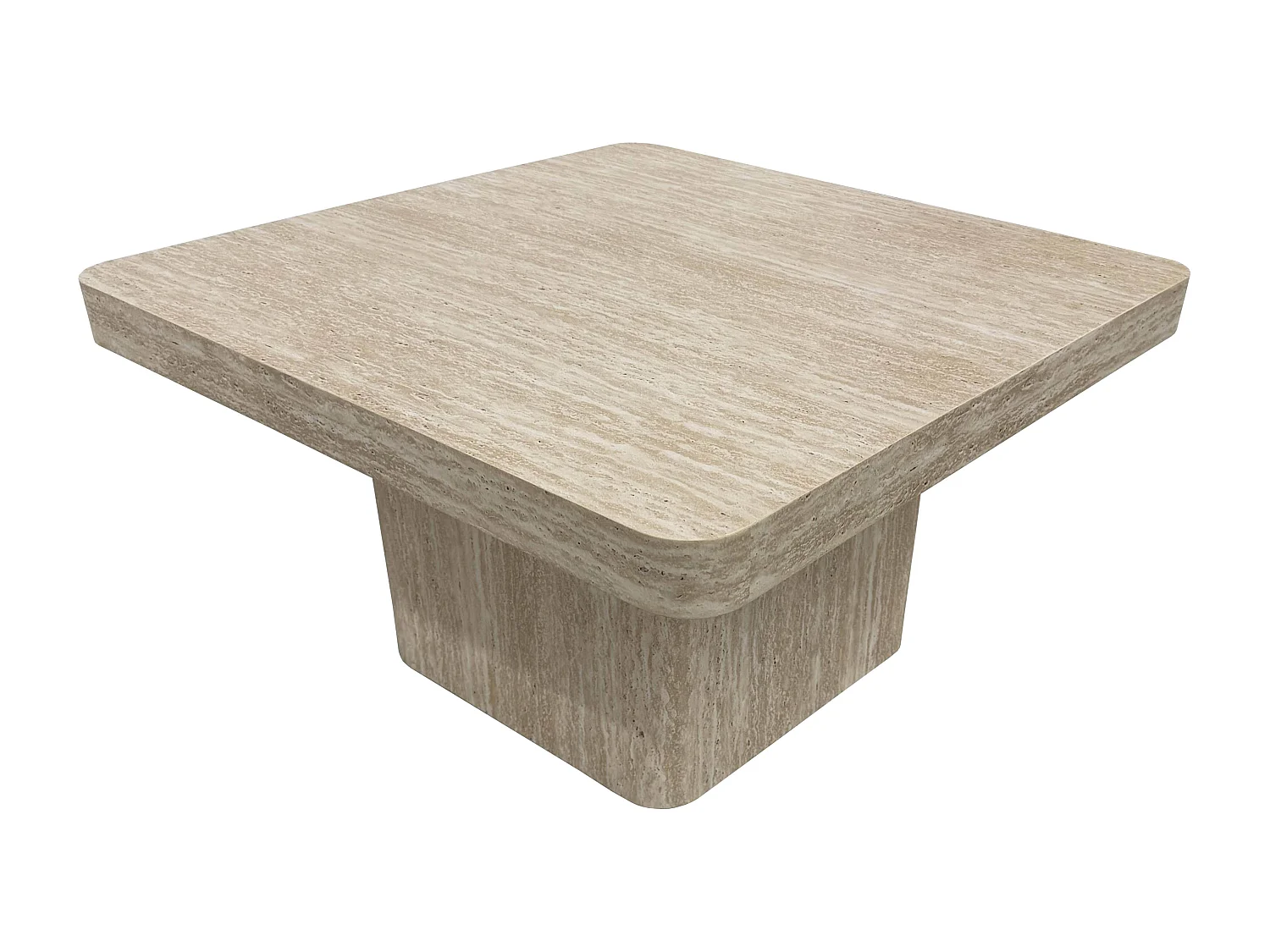 Table basse carrée 80 cm aspect naturel