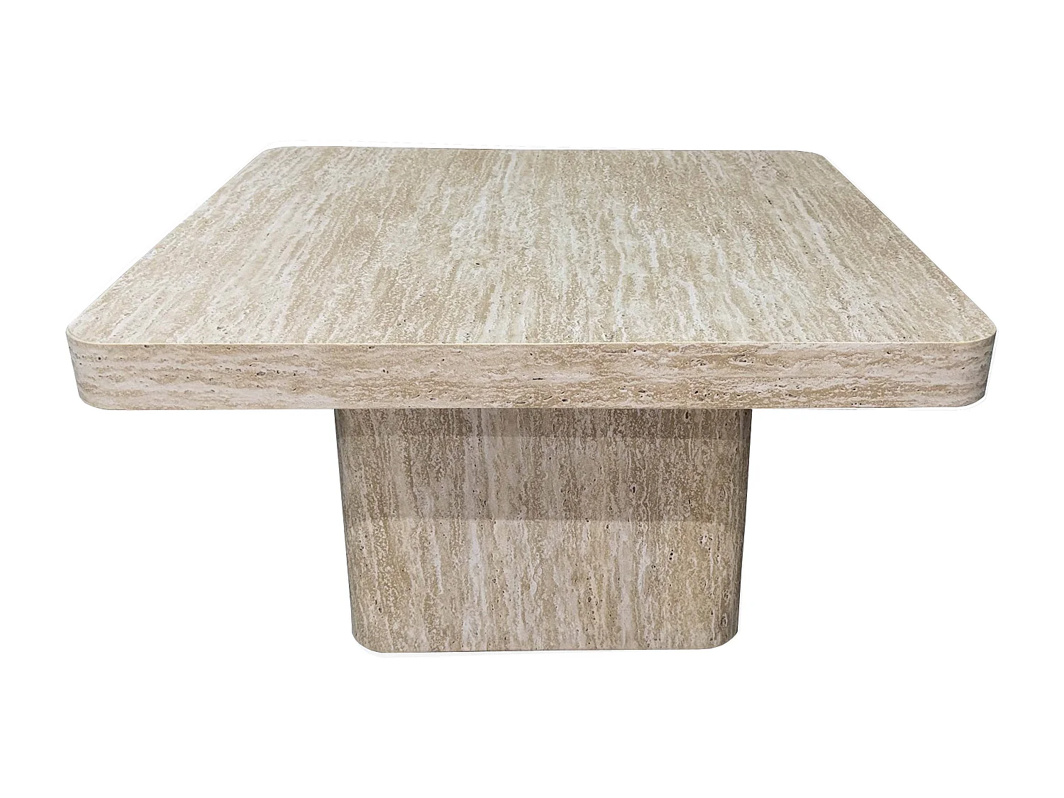 Table basse carrée 80 cm aspect naturel