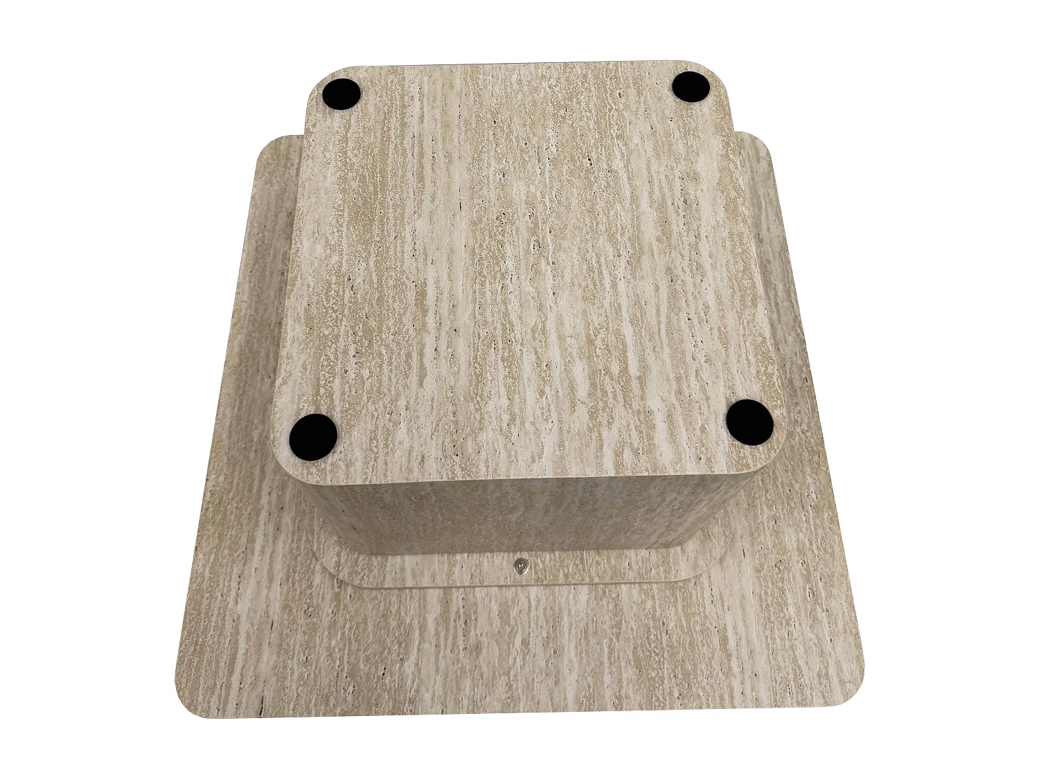 Table basse carrée 80 cm aspect naturel