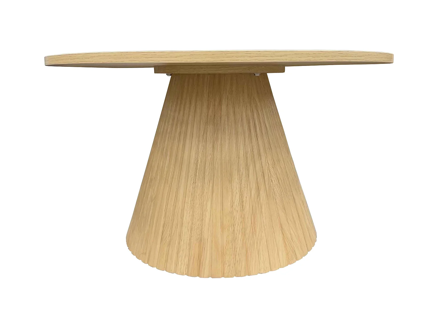 Table basse ronde 80 cm moderne effet bois clair