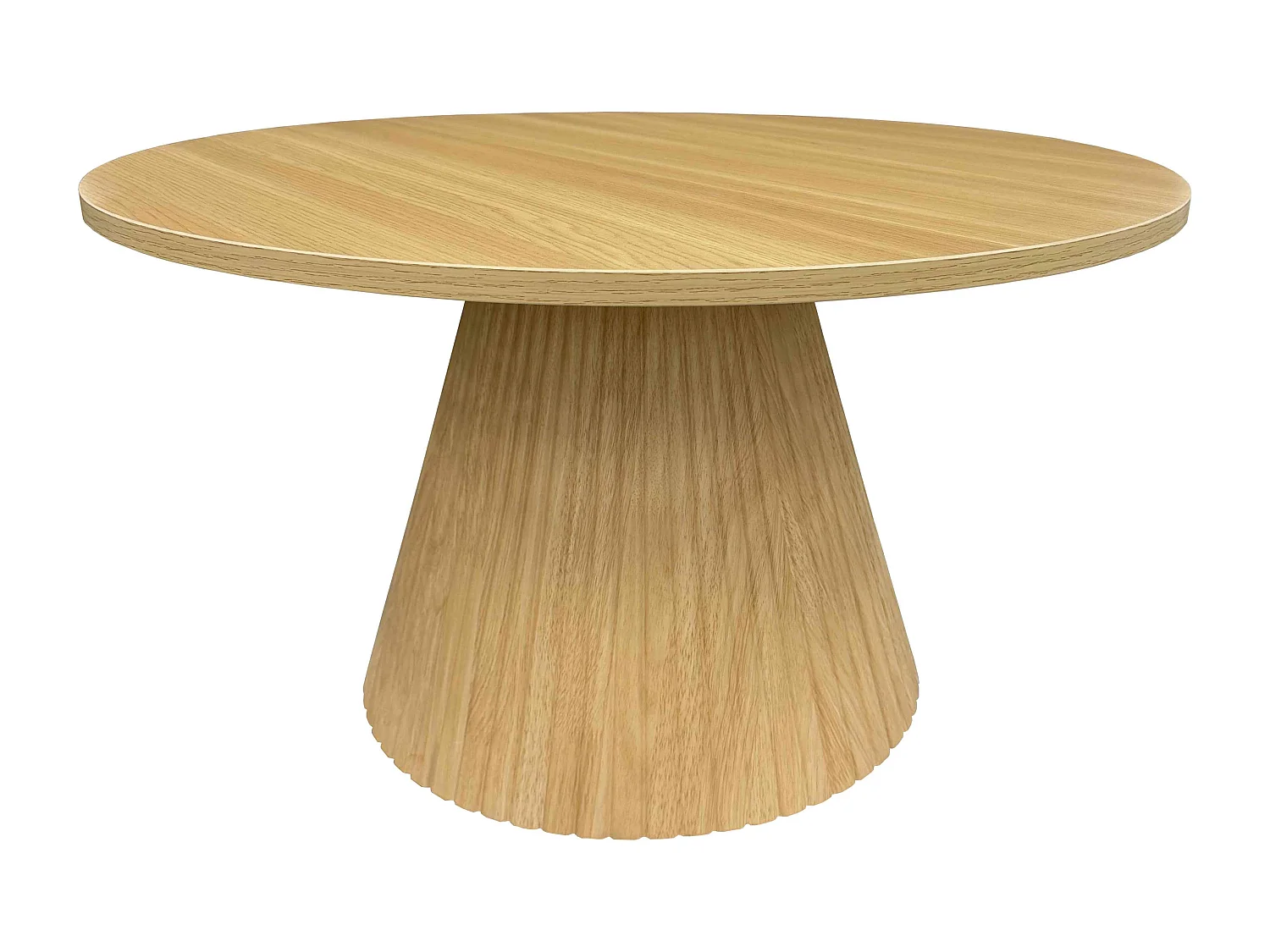 Table basse ronde 80 cm moderne effet bois clair