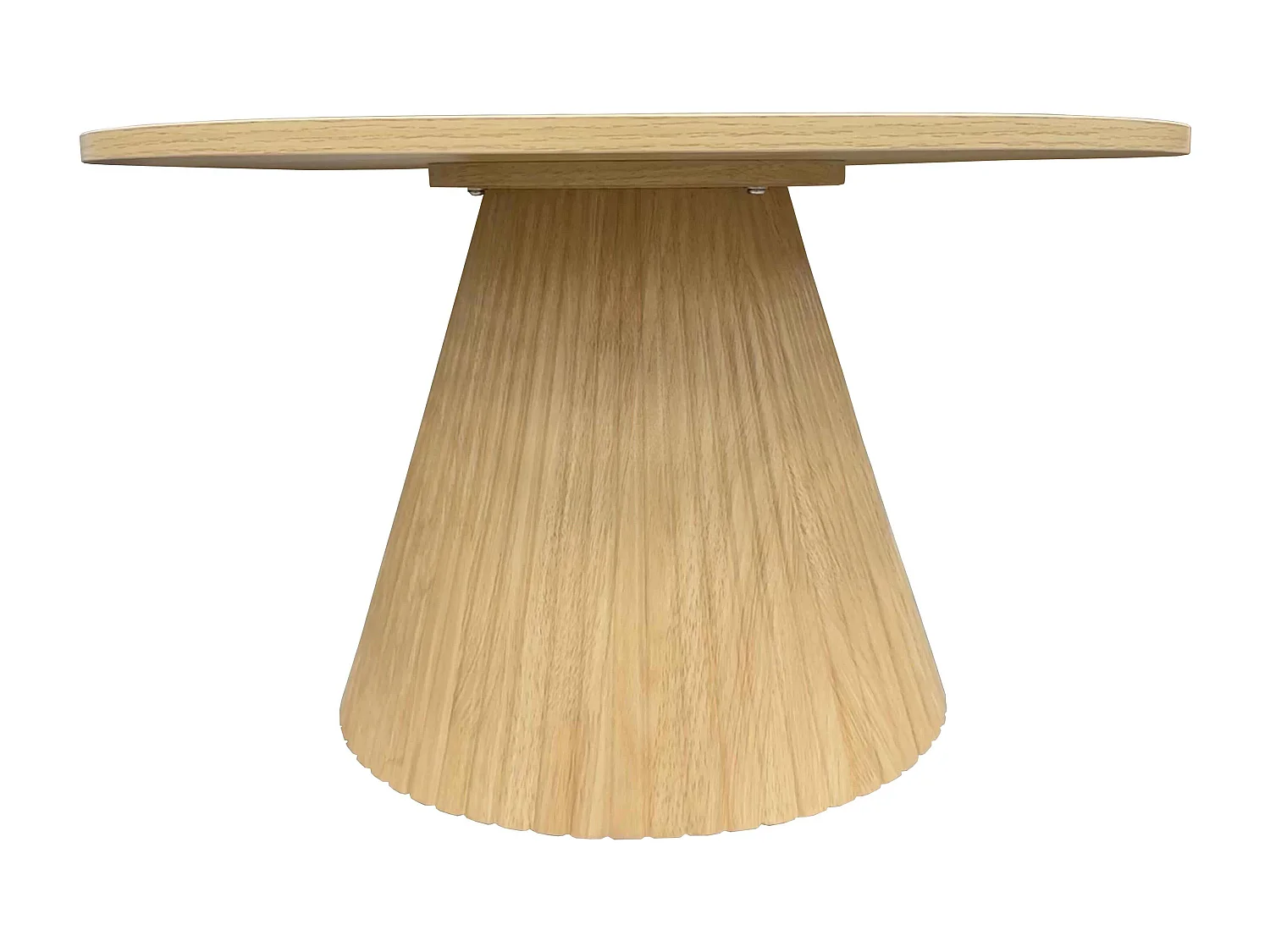 Table basse ronde 80 cm moderne effet bois clair