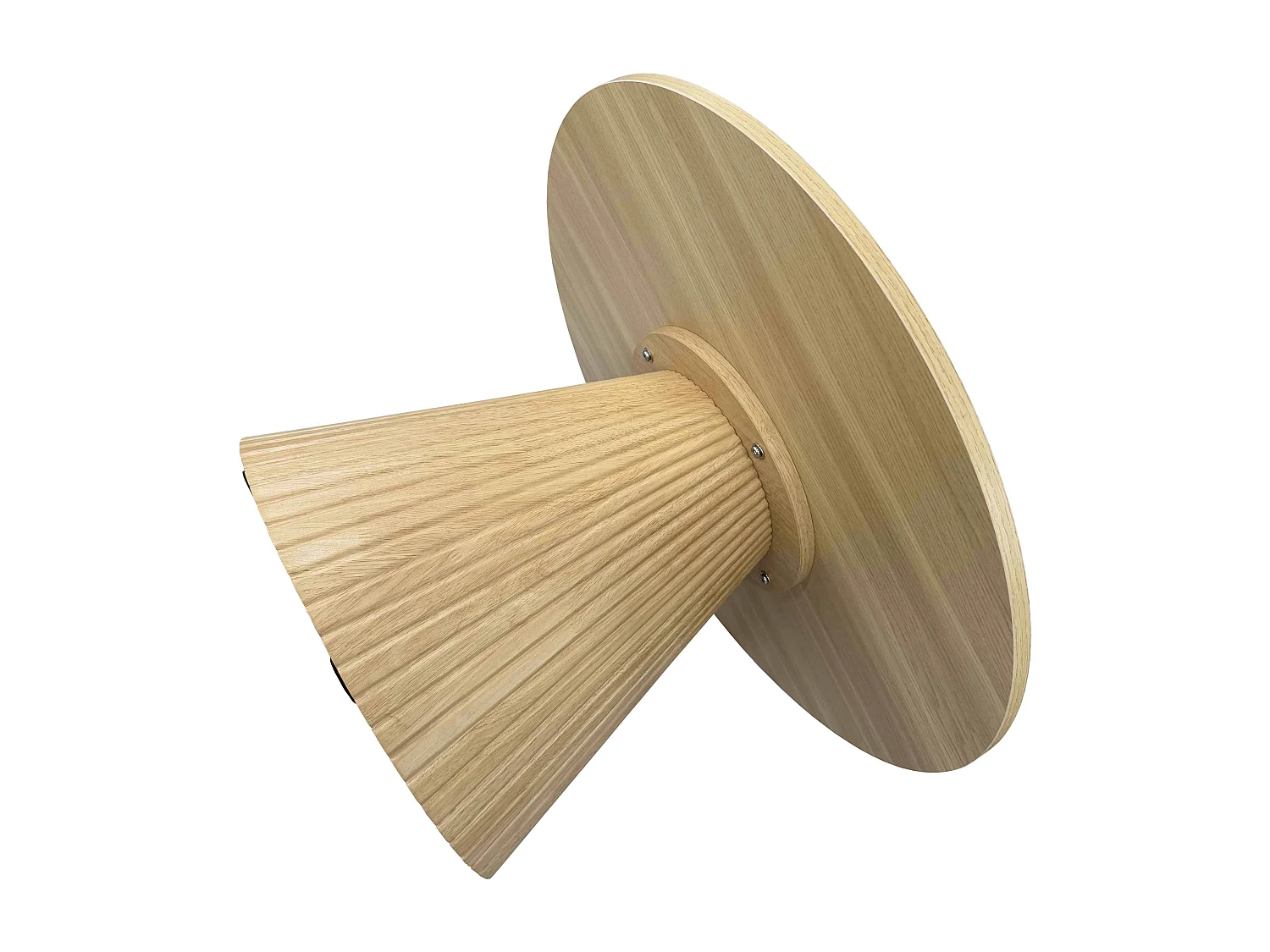 Table basse ronde 80 cm moderne effet bois clair