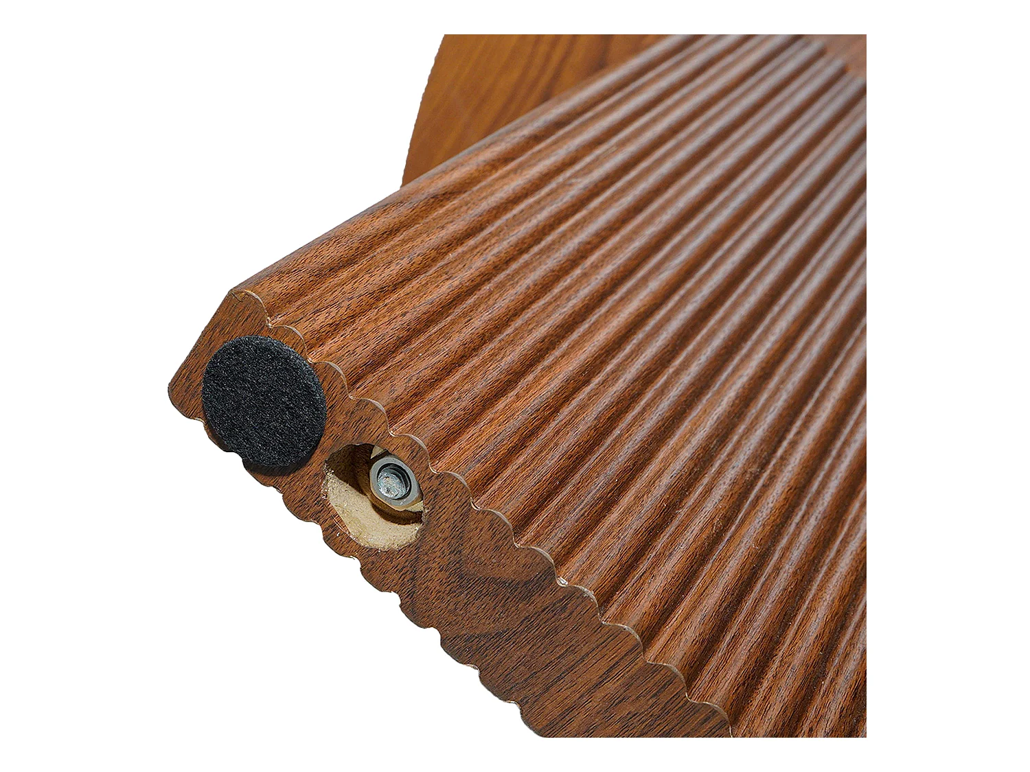 Table basse ronde 80 cm scandinave effet bois foncé