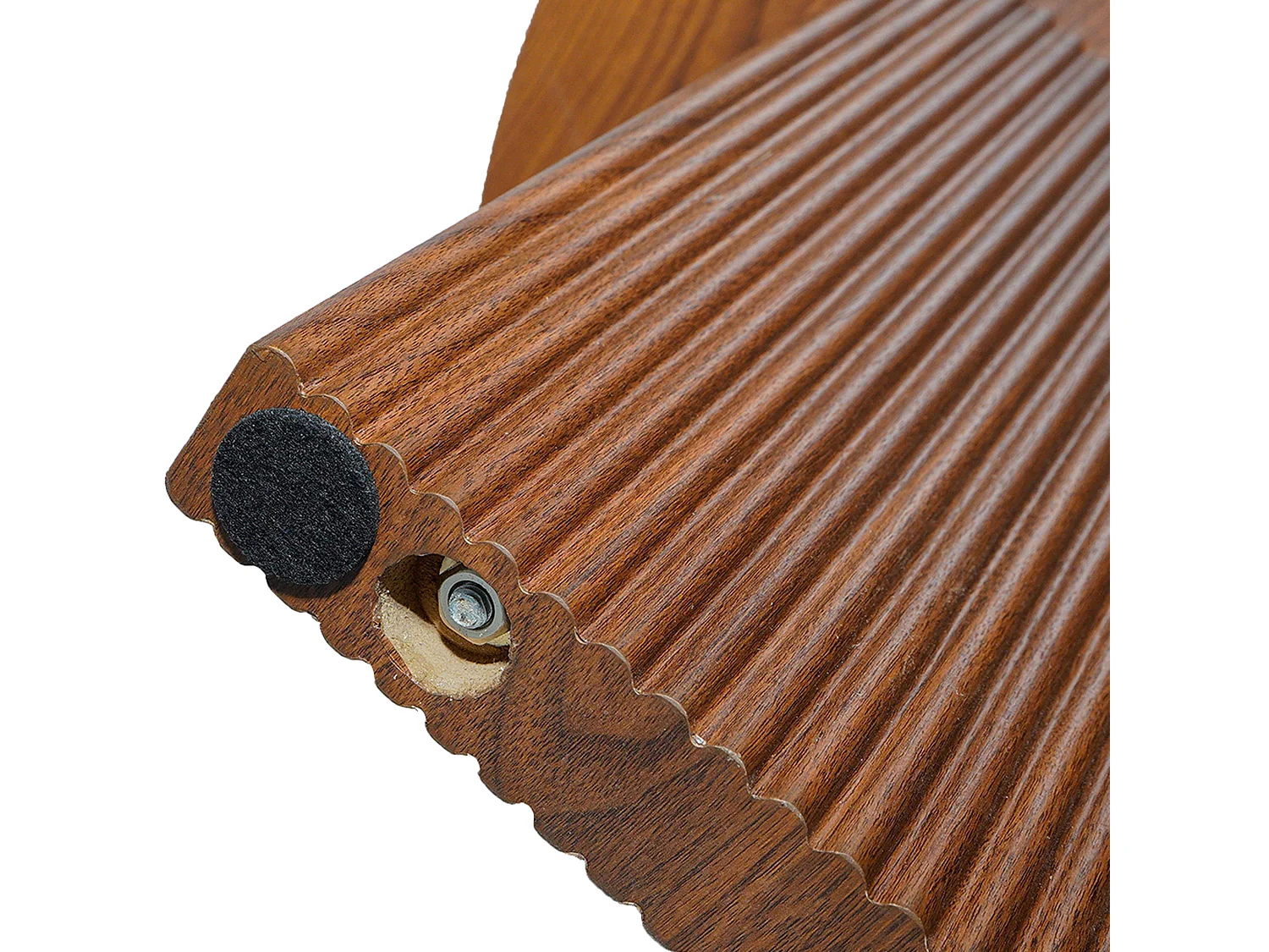 Table basse ronde 80 cm scandinave effet bois foncé