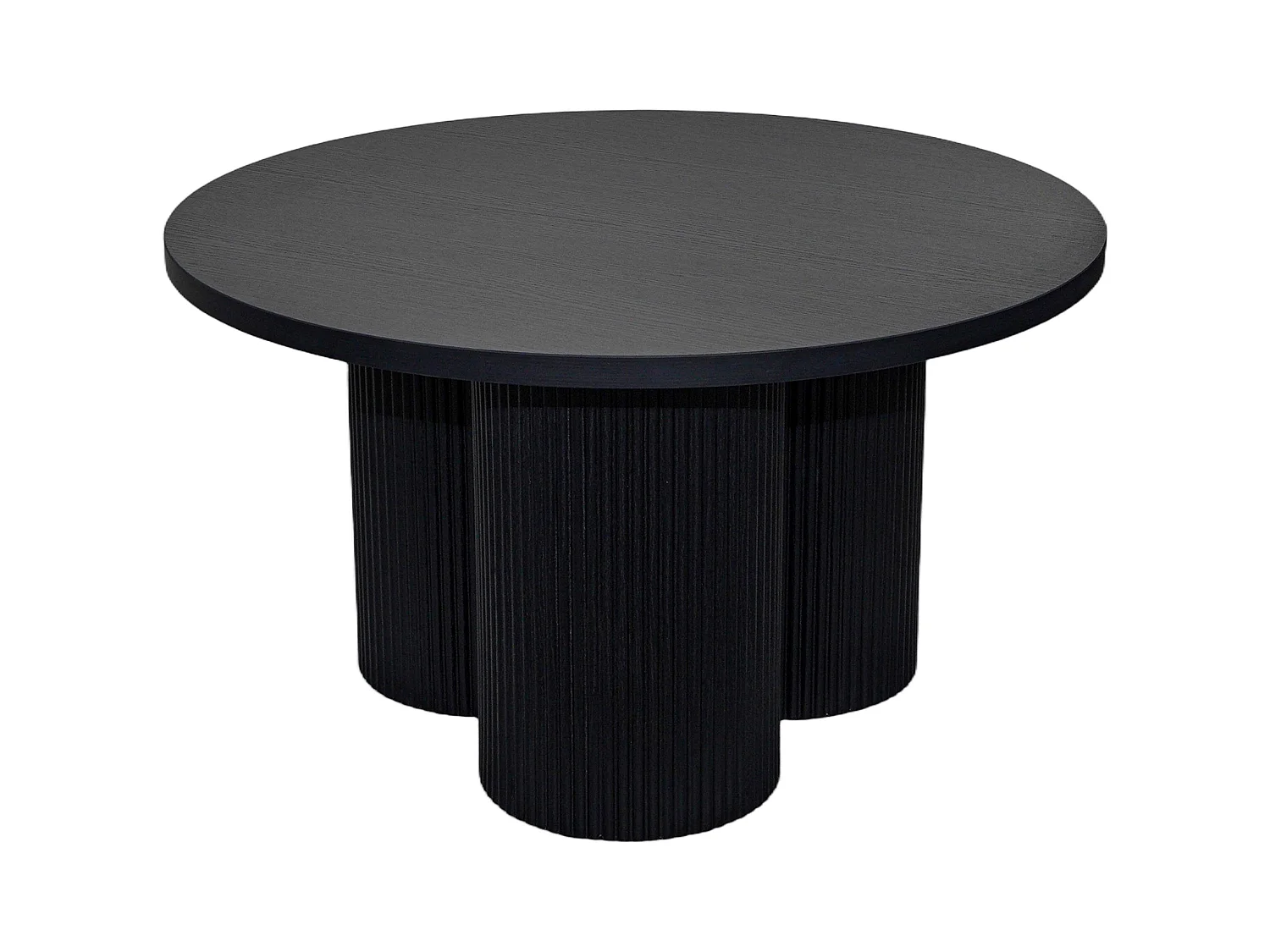 Table basse ronde 80 cm scandinave bois noir