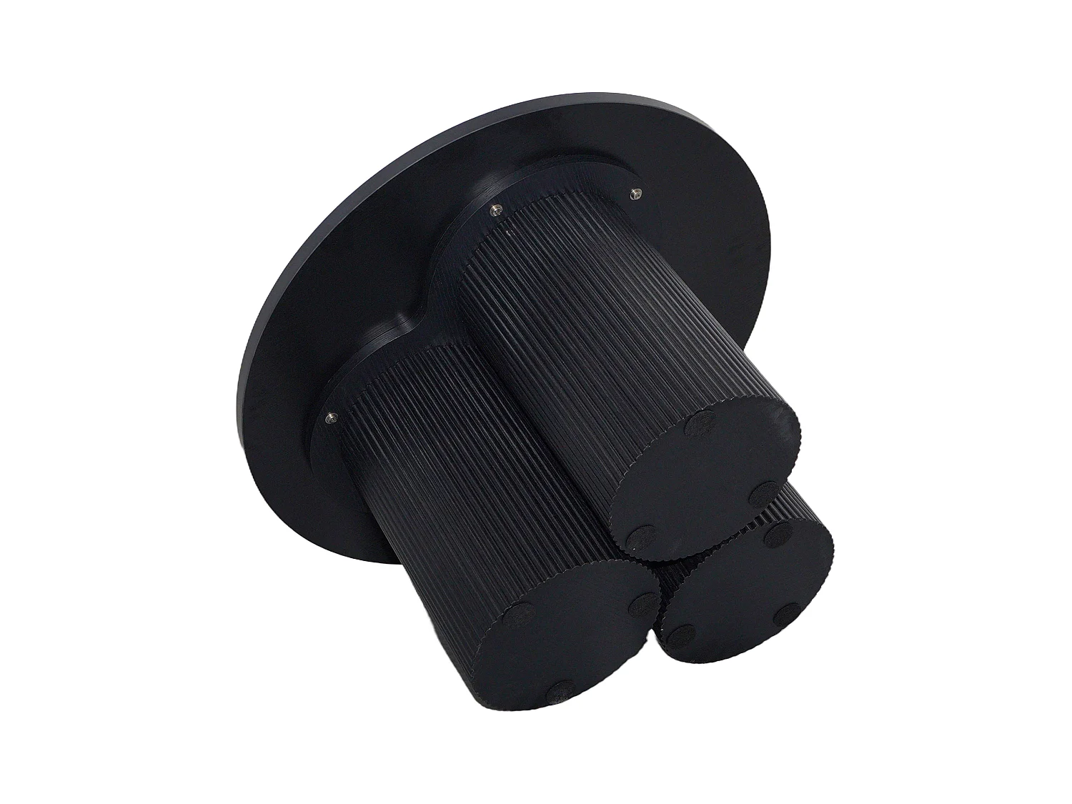 Table basse ronde 80 cm scandinave bois noir