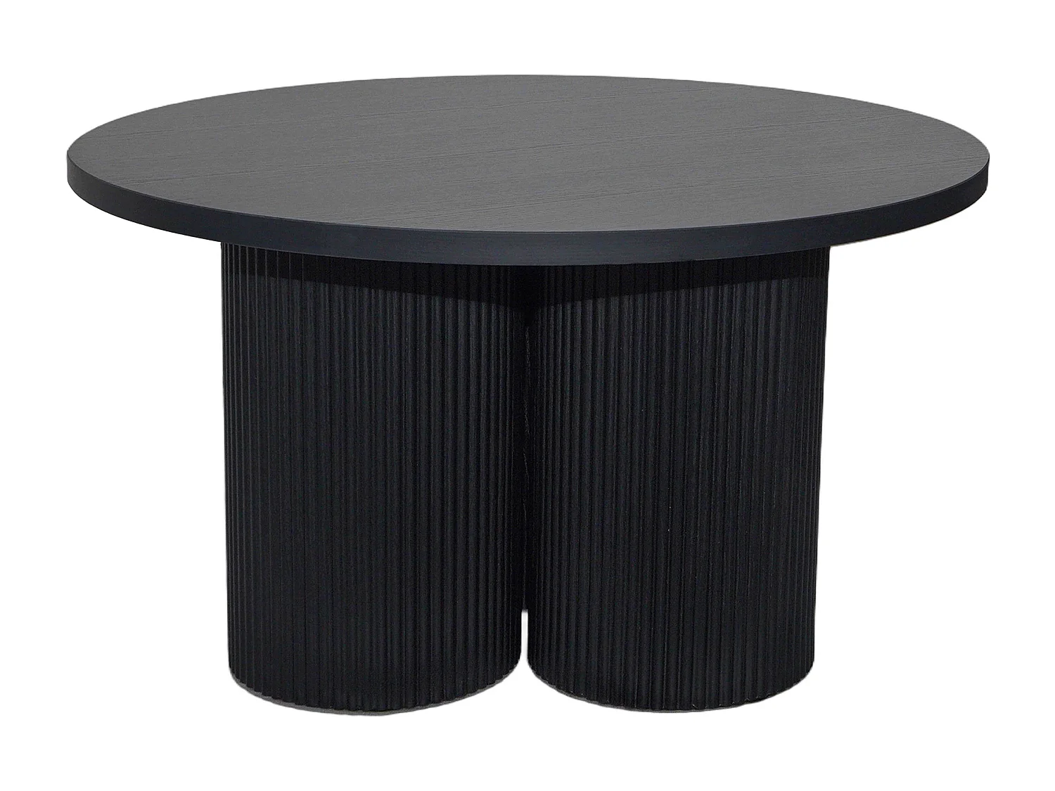 Table basse ronde 80 cm scandinave bois noir