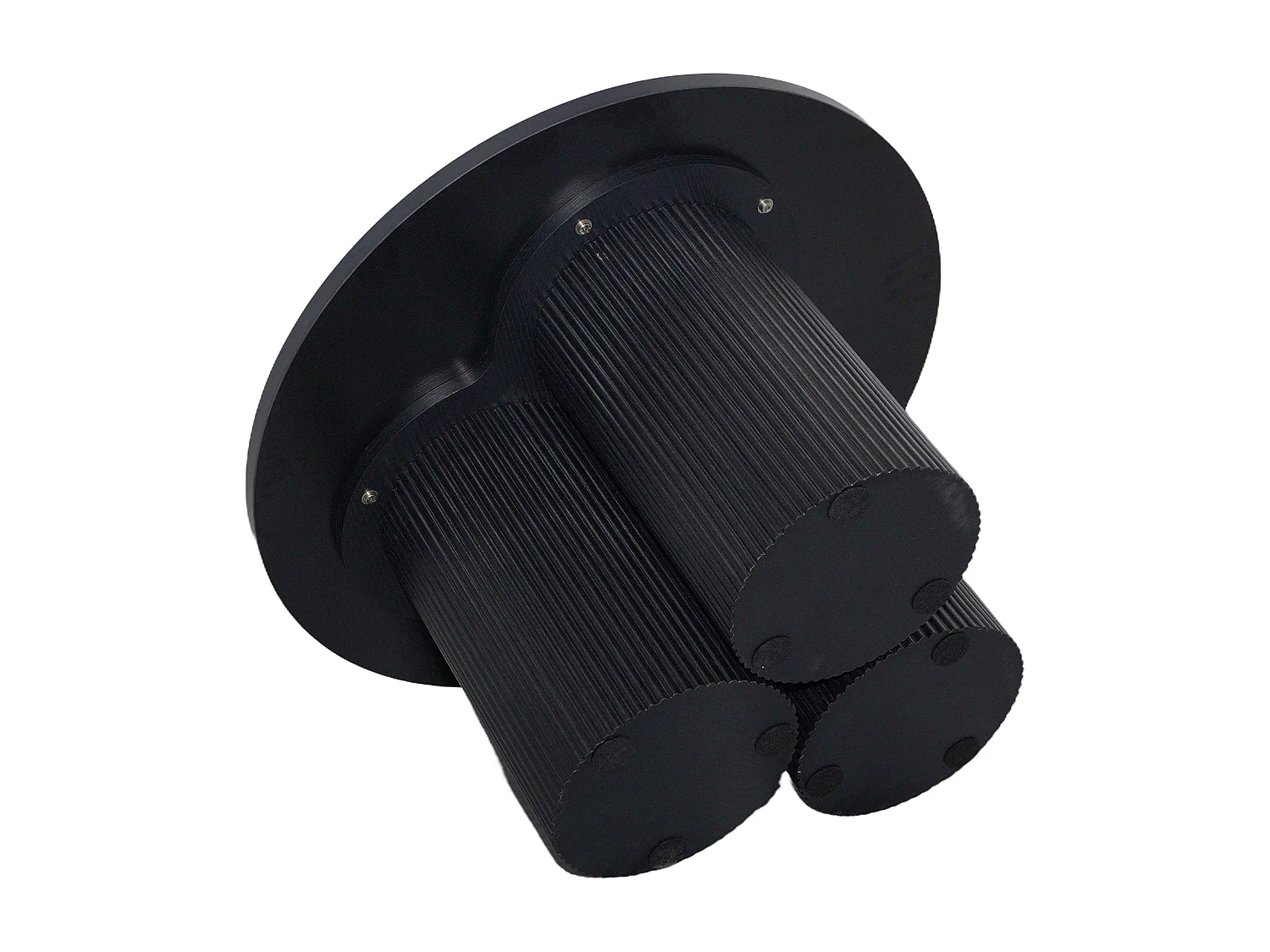 Table basse ronde 80 cm scandinave bois noir