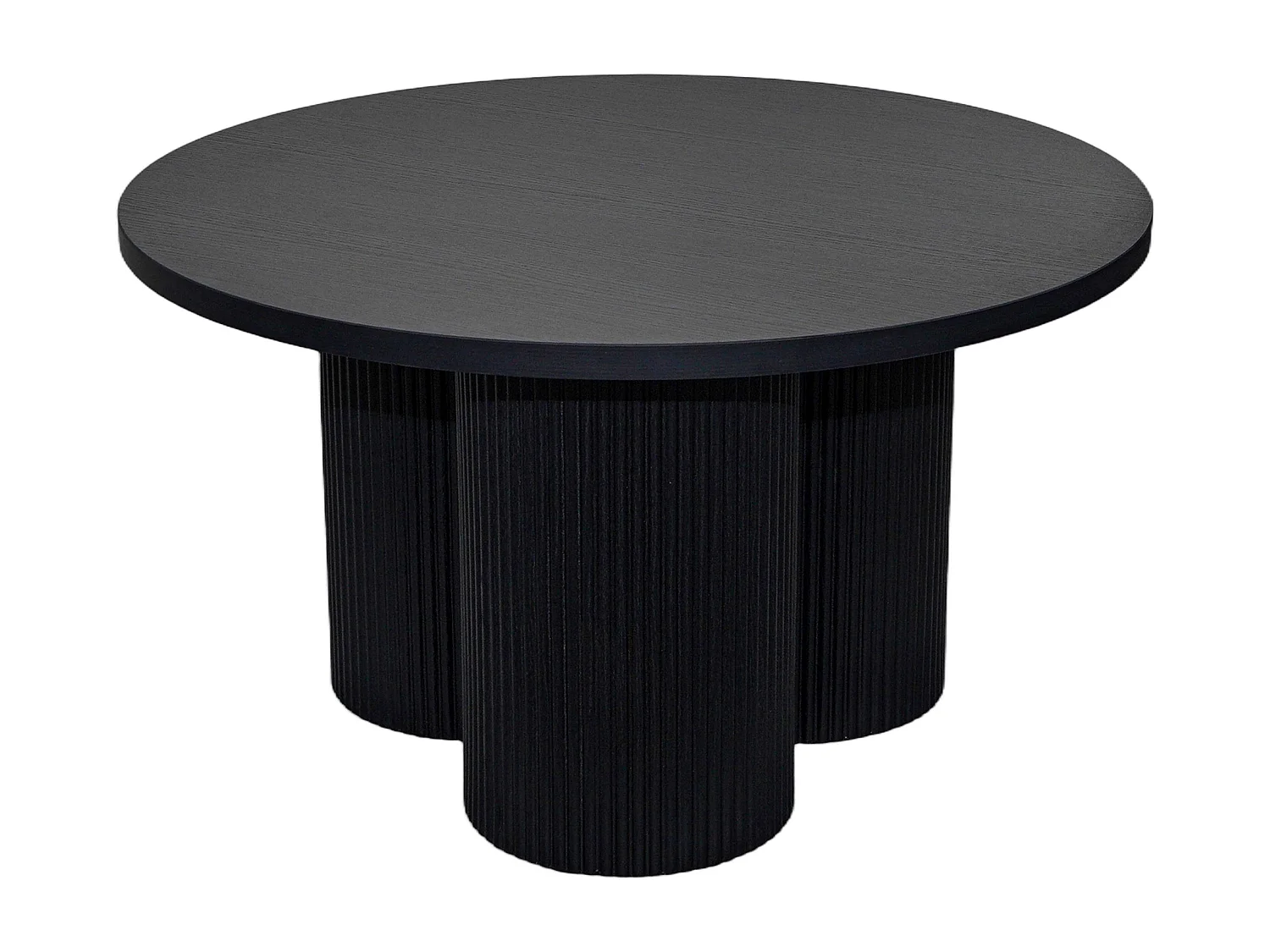 Table basse ronde 80 cm scandinave bois noir