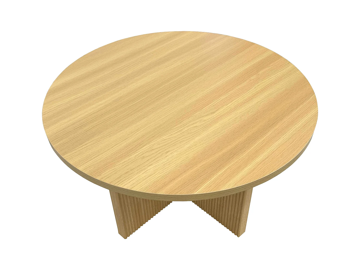 Table basse ronde 80 cm scandinave effet bois clair