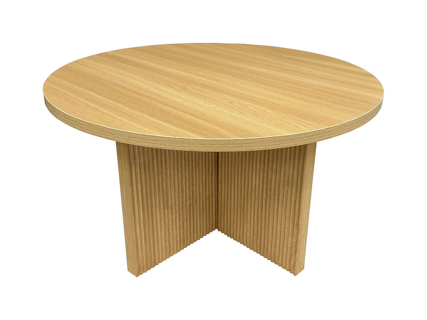 Table basse ronde 80 cm scandinave effet bois clair