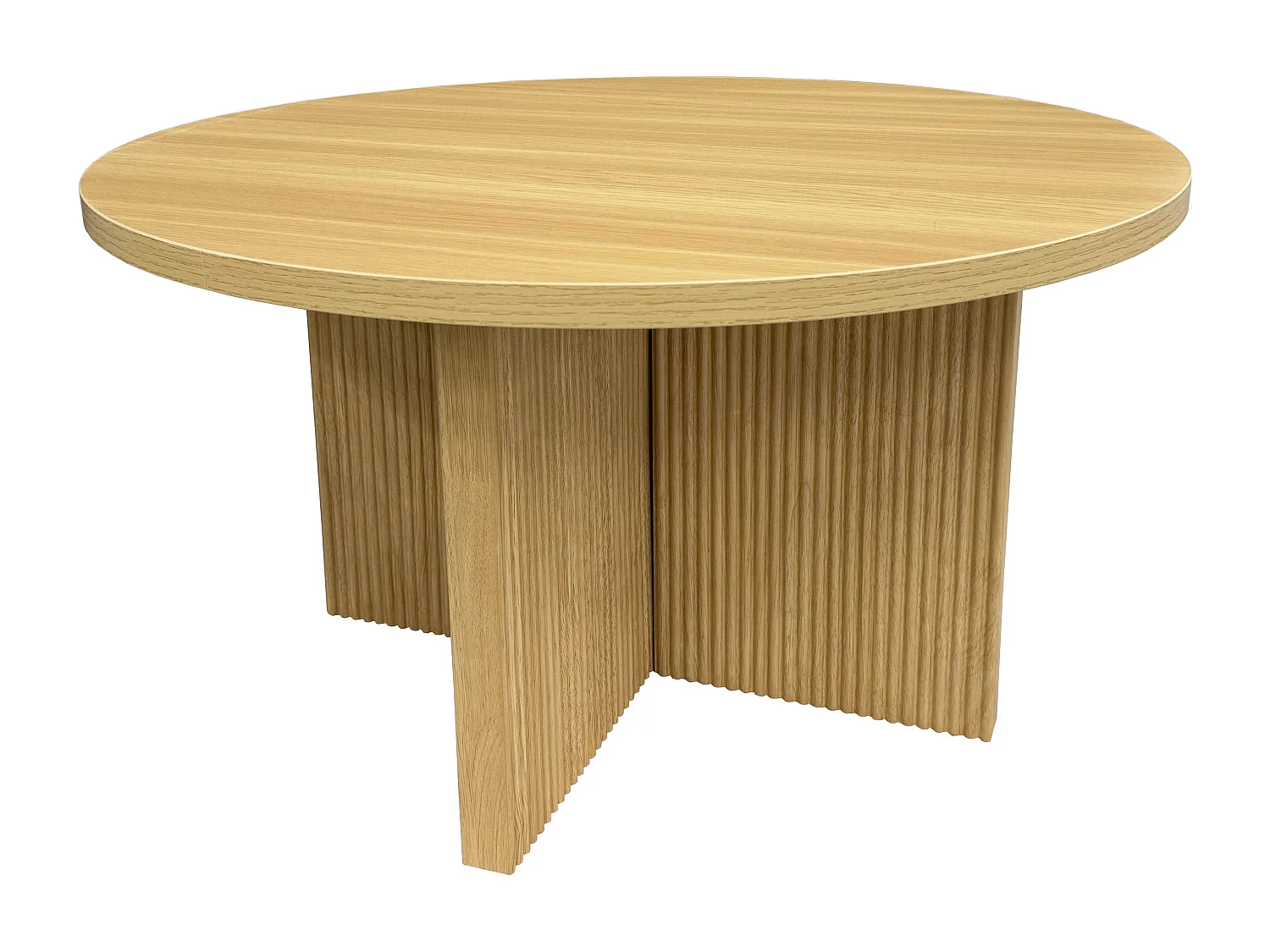 Table basse ronde 80 cm scandinave effet bois clair