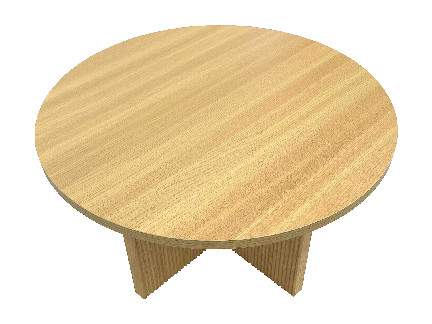 Table basse ronde 80 cm scandinave effet bois clair