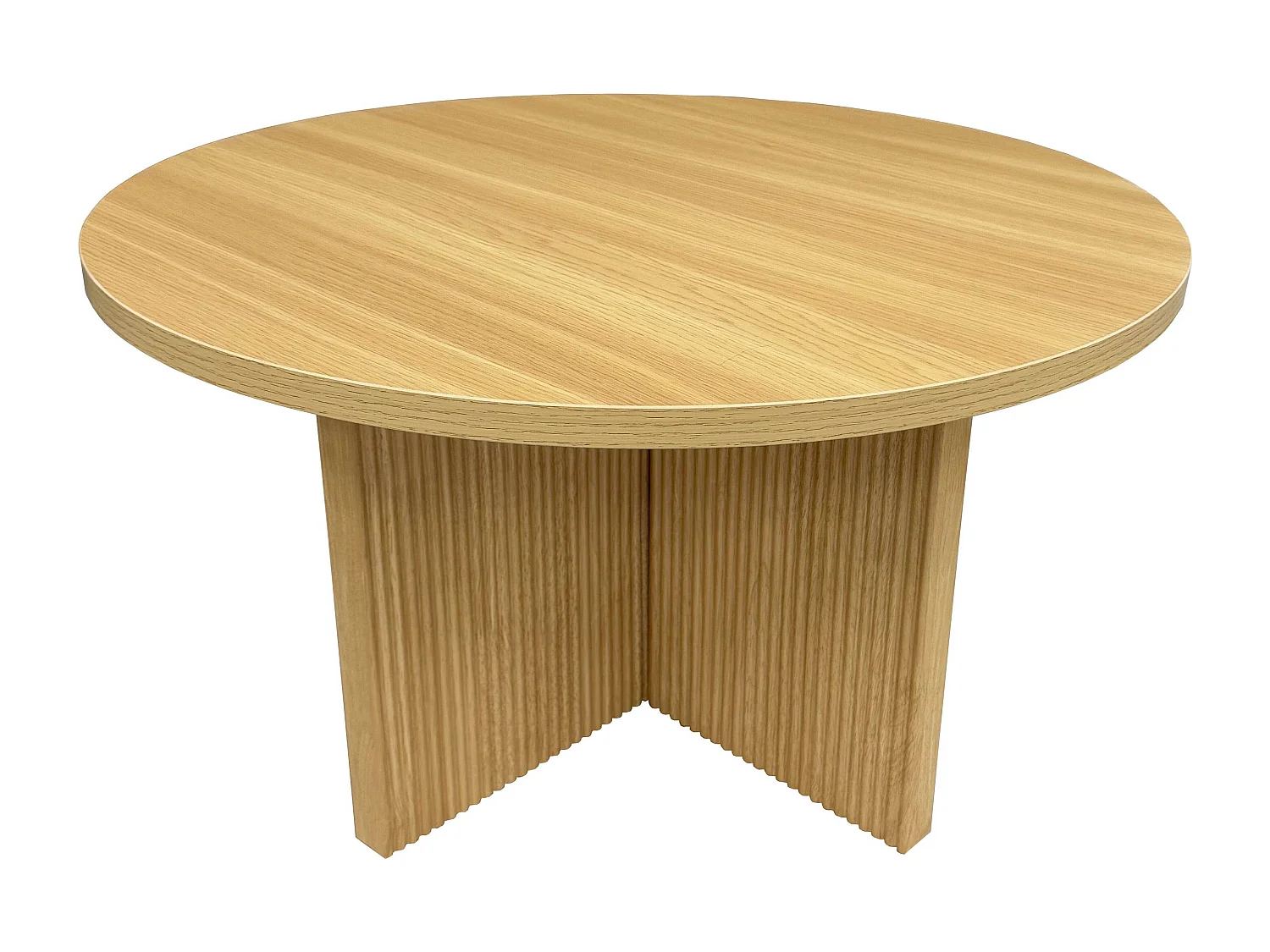 Table basse ronde 80 cm scandinave effet bois clair