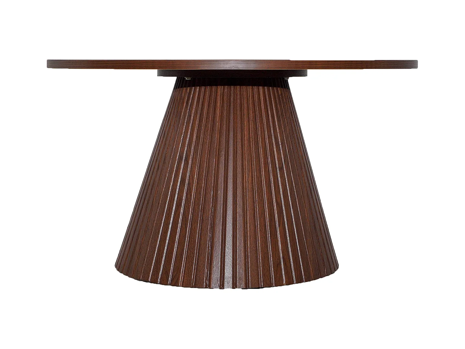 Table basse ronde 80 cm moderne effet bois foncé