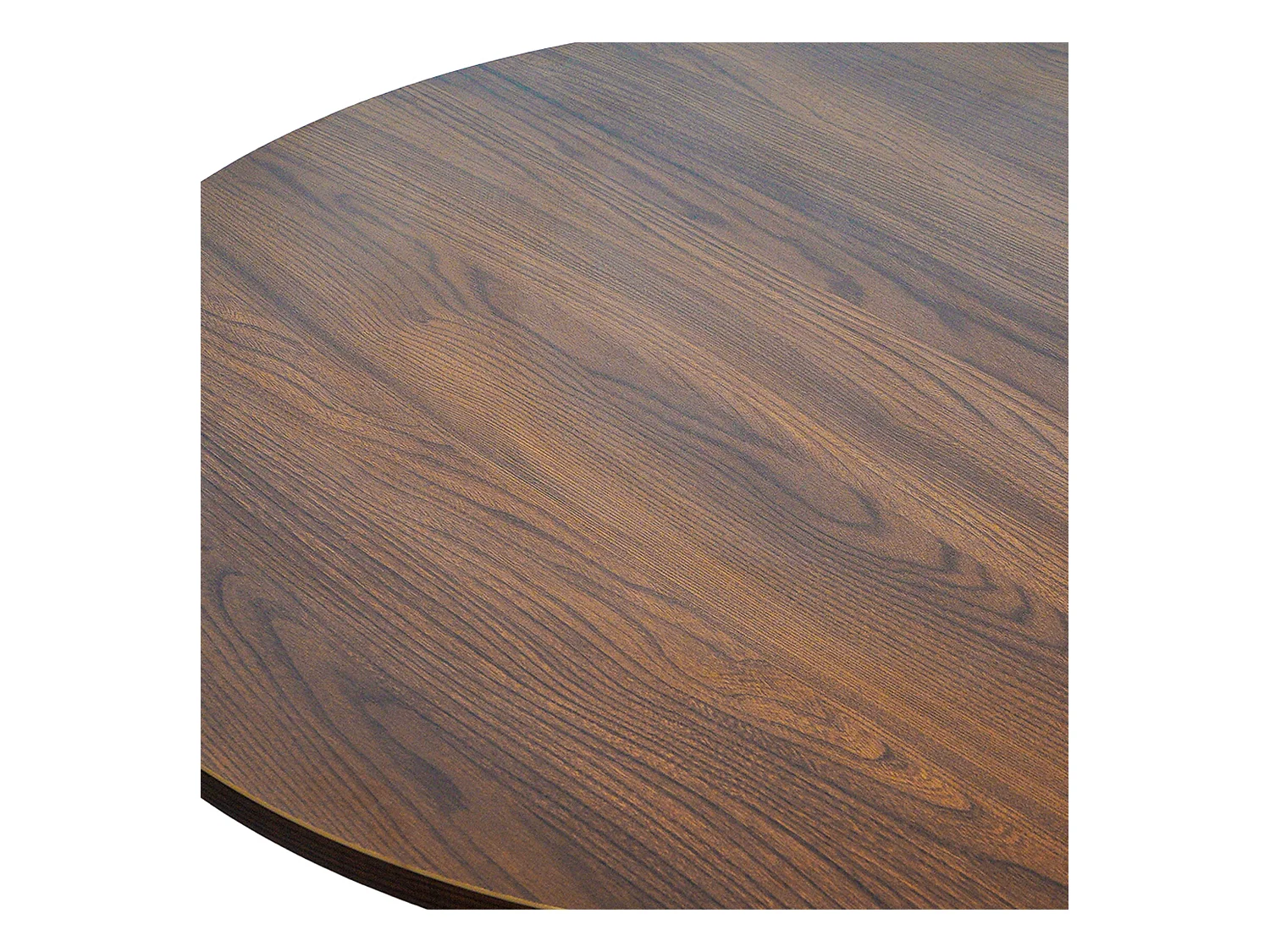 Table basse ronde 80 cm moderne effet bois foncé