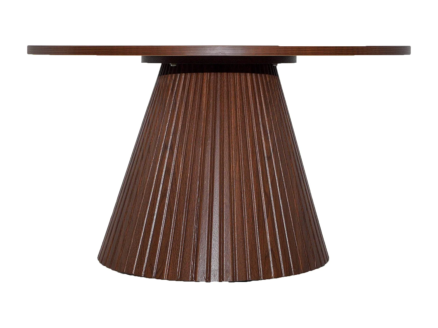 Table basse ronde 80 cm moderne effet bois foncé