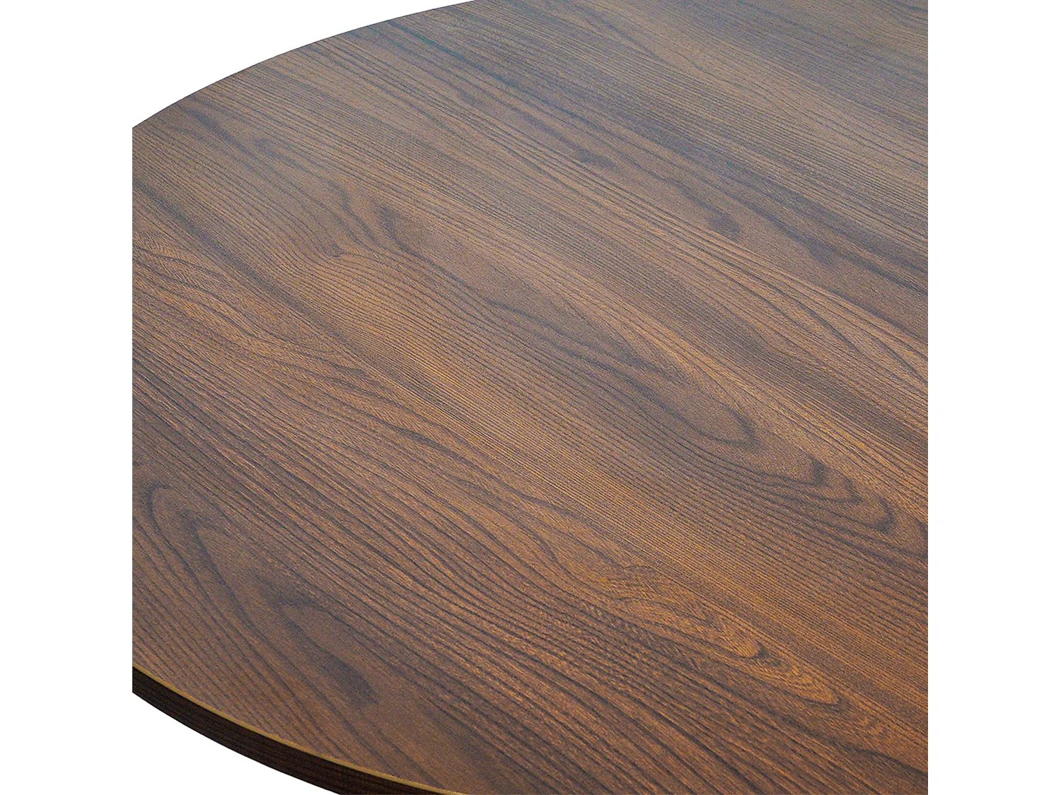 Table basse ronde 80 cm moderne effet bois foncé