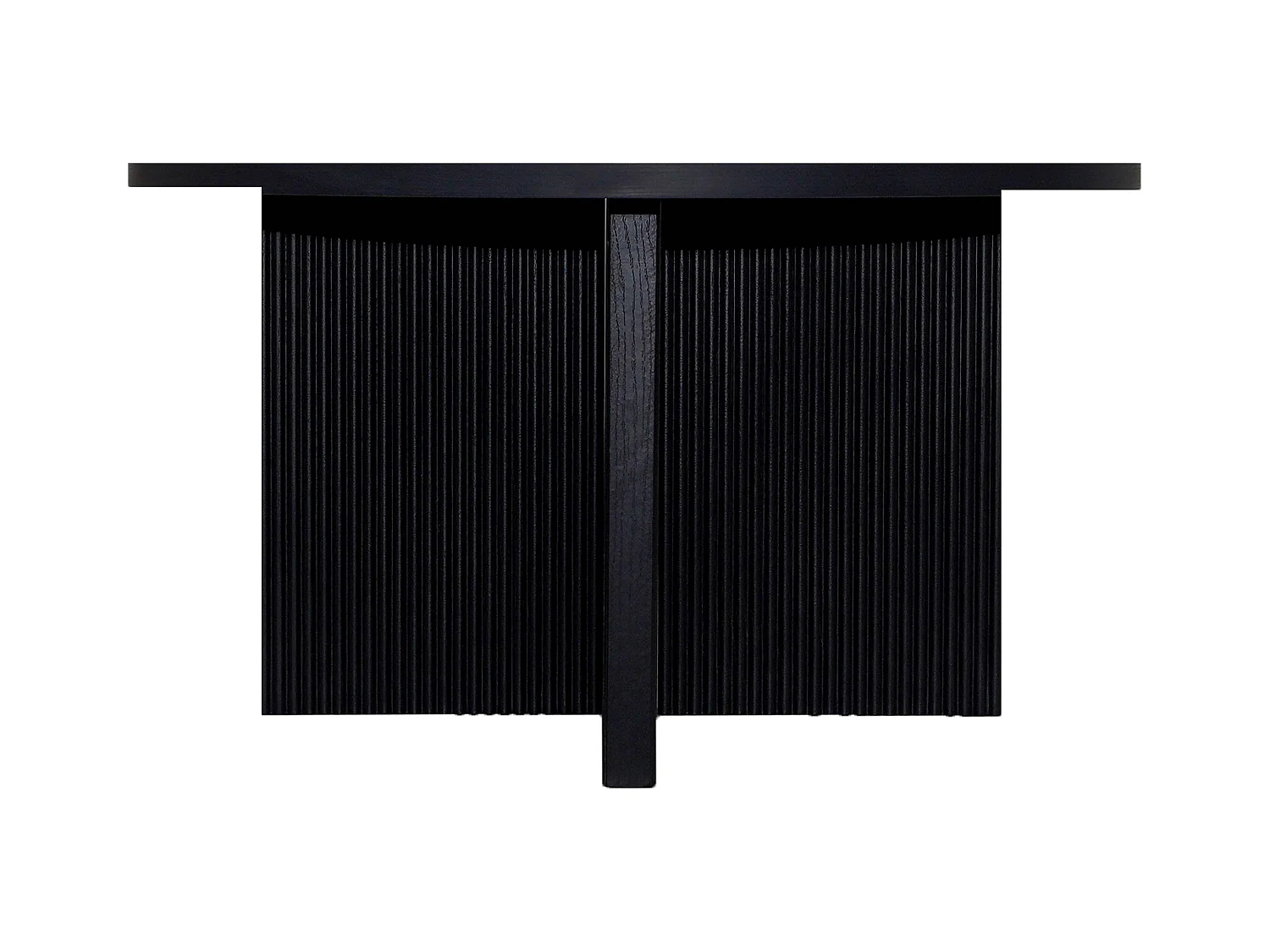 Table basse ronde 80 cm scandinave effet bois noir