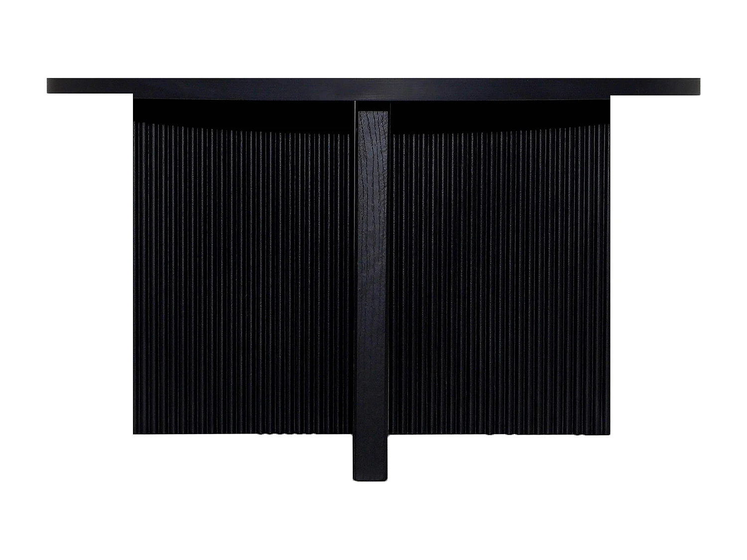 Table basse ronde 80 cm scandinave effet bois noir