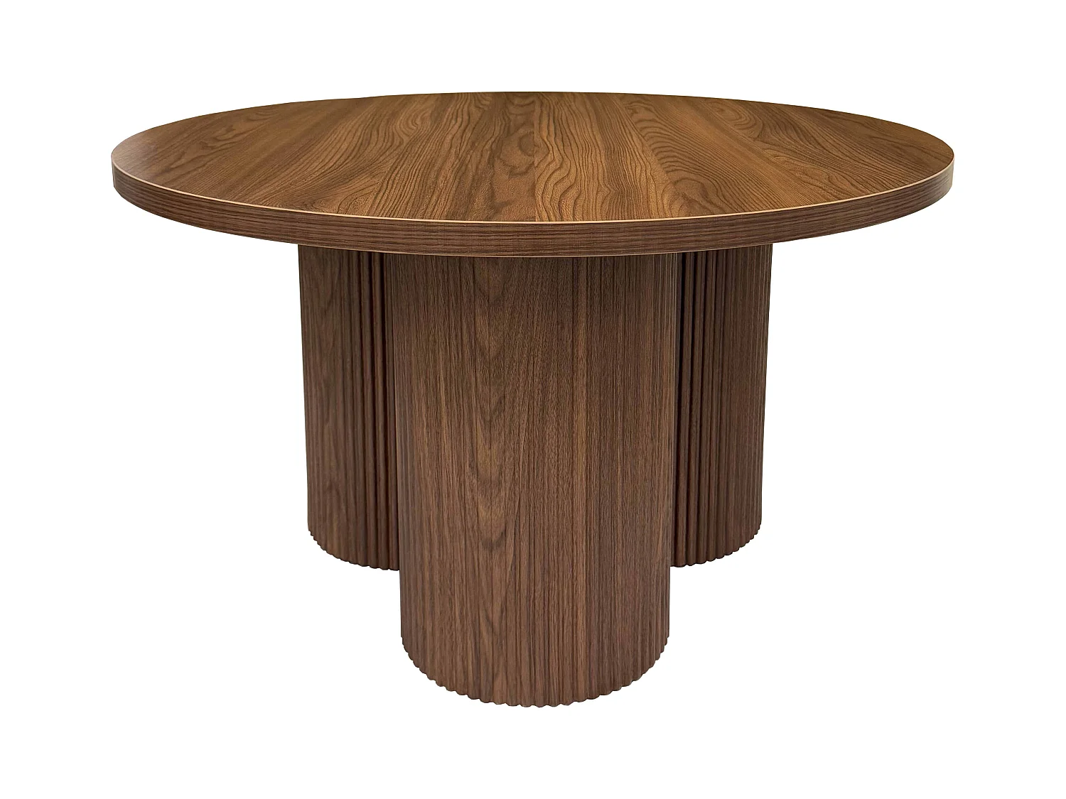 Table basse ronde 80 cm scandinave bois foncé