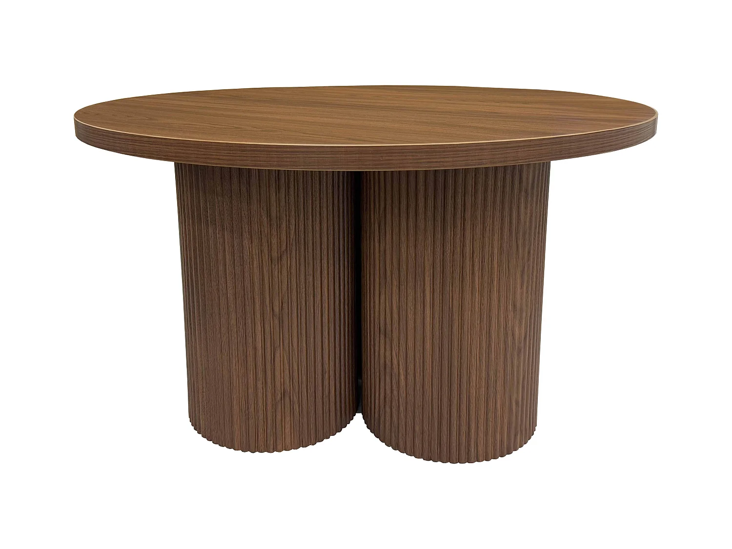 Table basse ronde 80 cm scandinave bois foncé