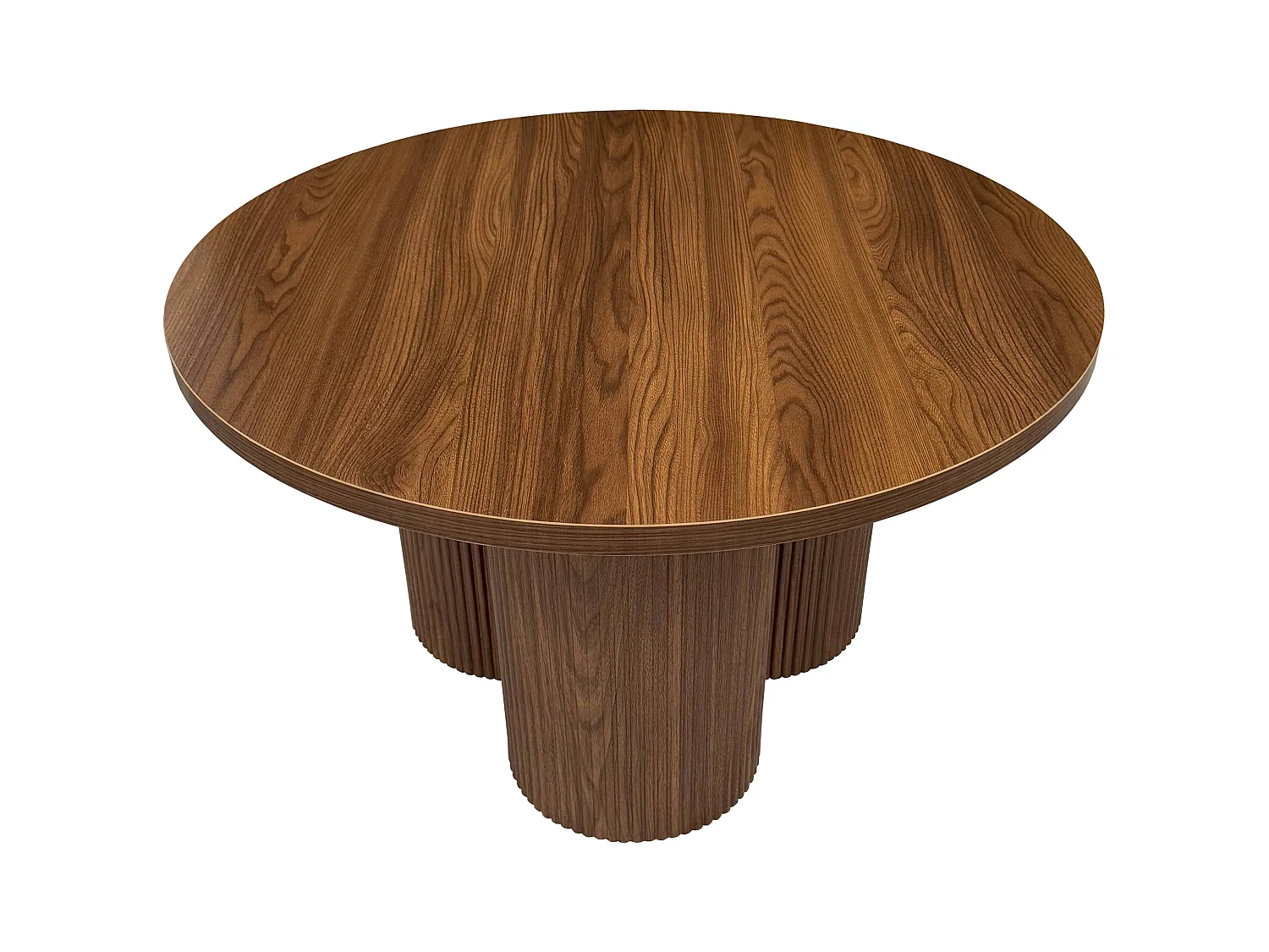 Table basse ronde 80 cm scandinave bois foncé