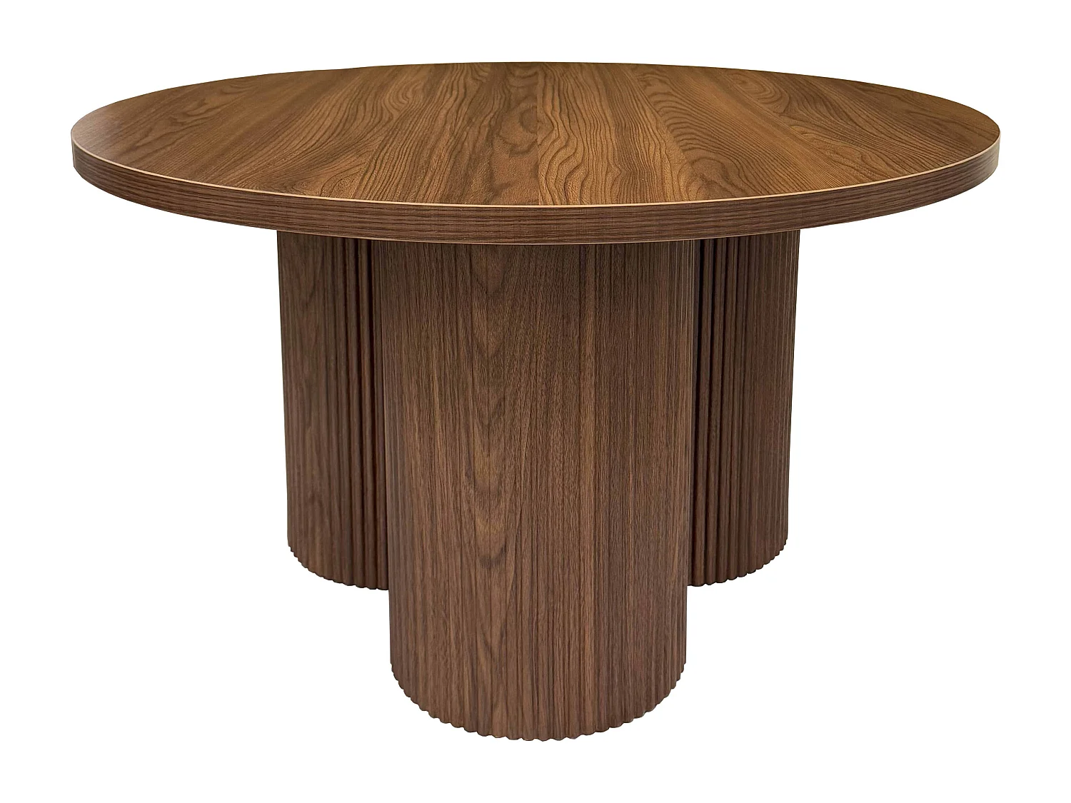 Table basse ronde 80 cm scandinave bois foncé