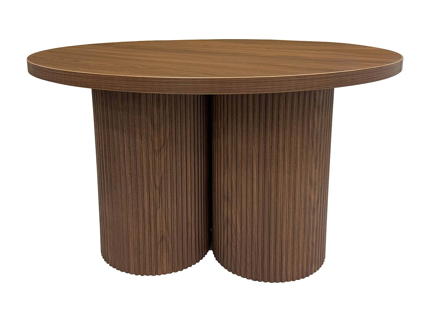 Table basse ronde 80 cm scandinave bois foncé