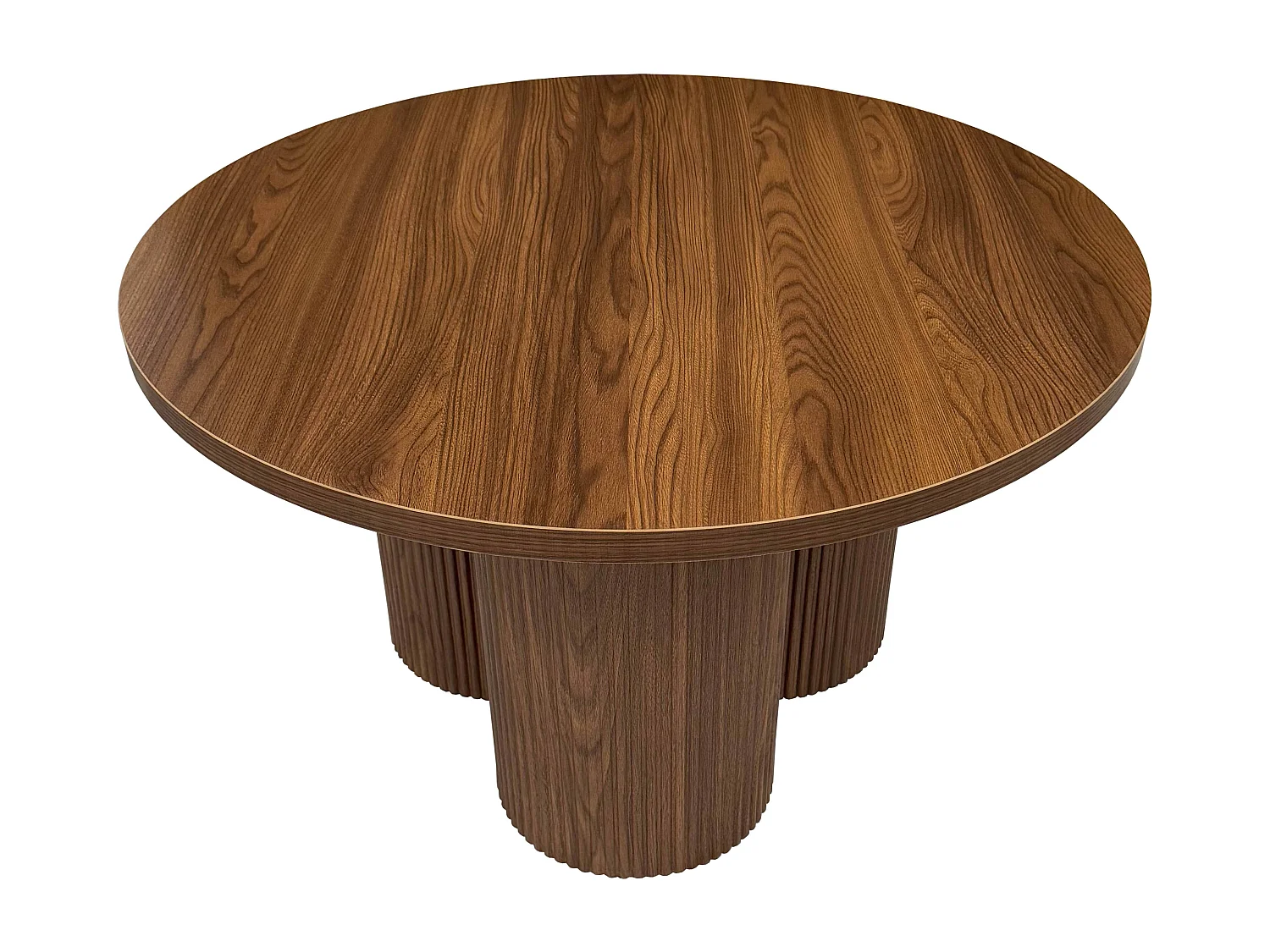 Table basse ronde 80 cm scandinave bois foncé