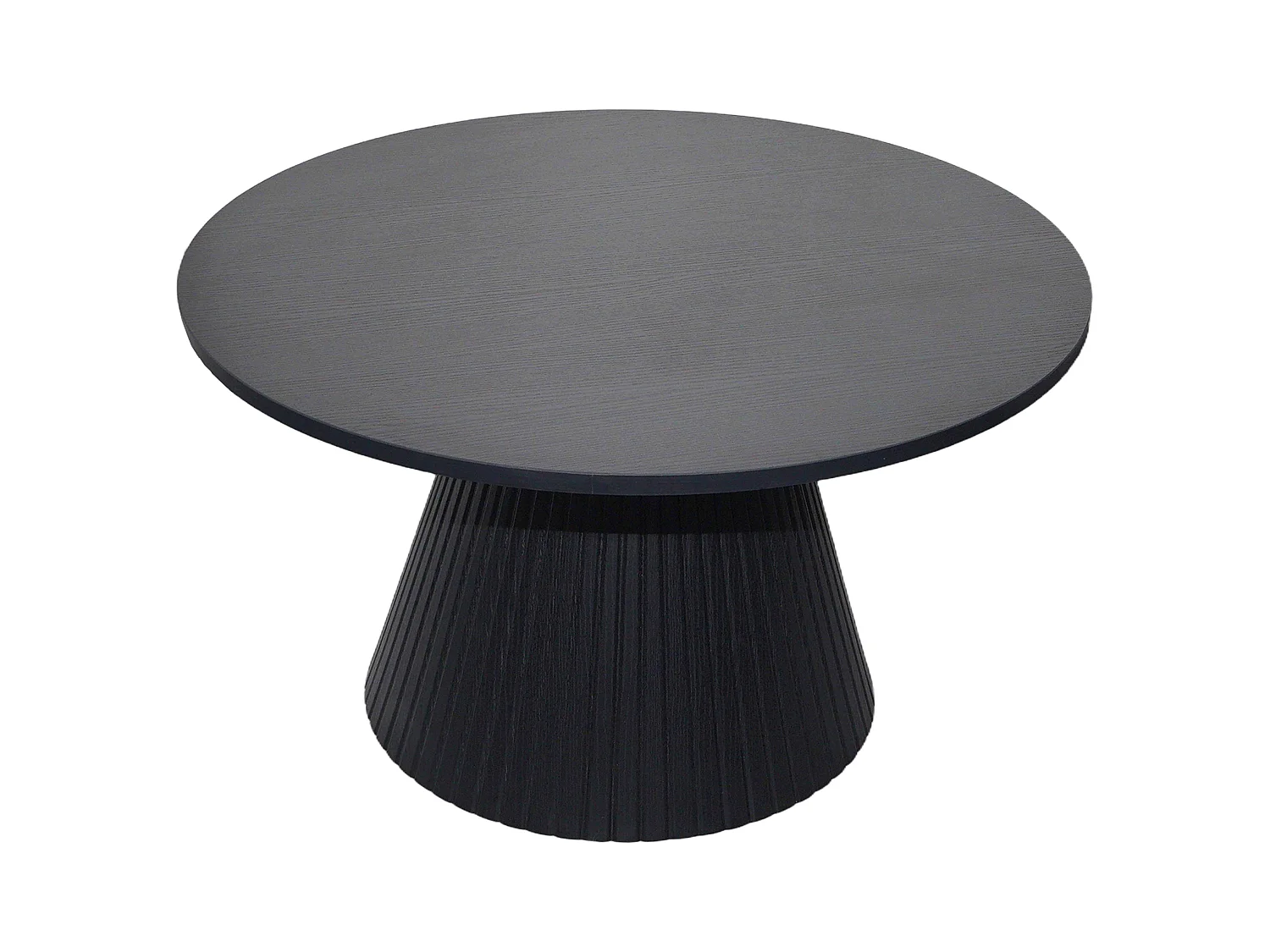 Table basse ronde 80 cm moderne effet bois noir