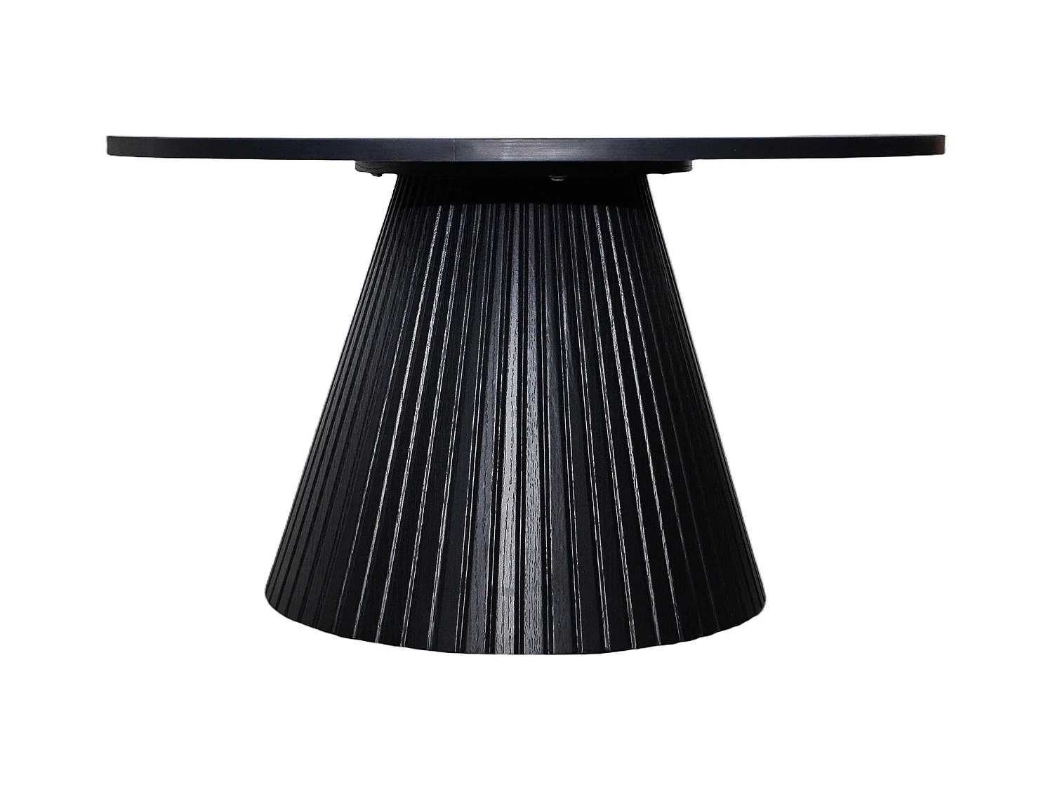 Table basse ronde 80 cm moderne effet bois noir