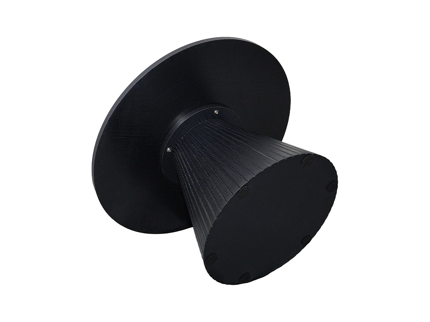 Table basse ronde 80 cm moderne effet bois noir