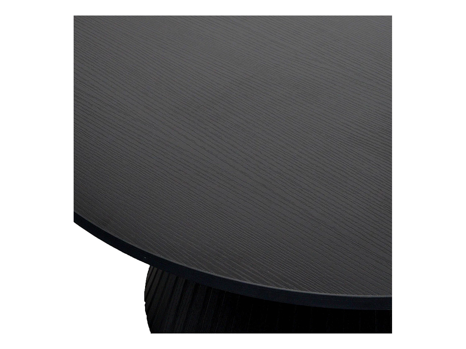 Table basse ronde 80 cm moderne effet bois noir
