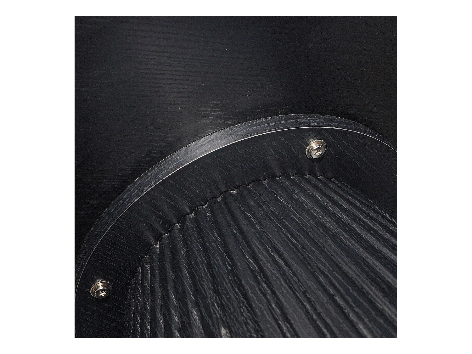 Table basse ronde 80 cm moderne effet bois noir