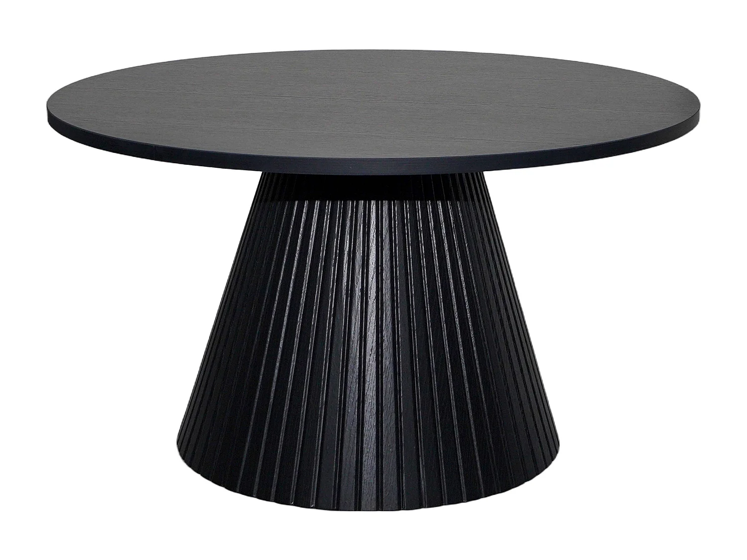 Table basse ronde 80 cm moderne effet bois noir