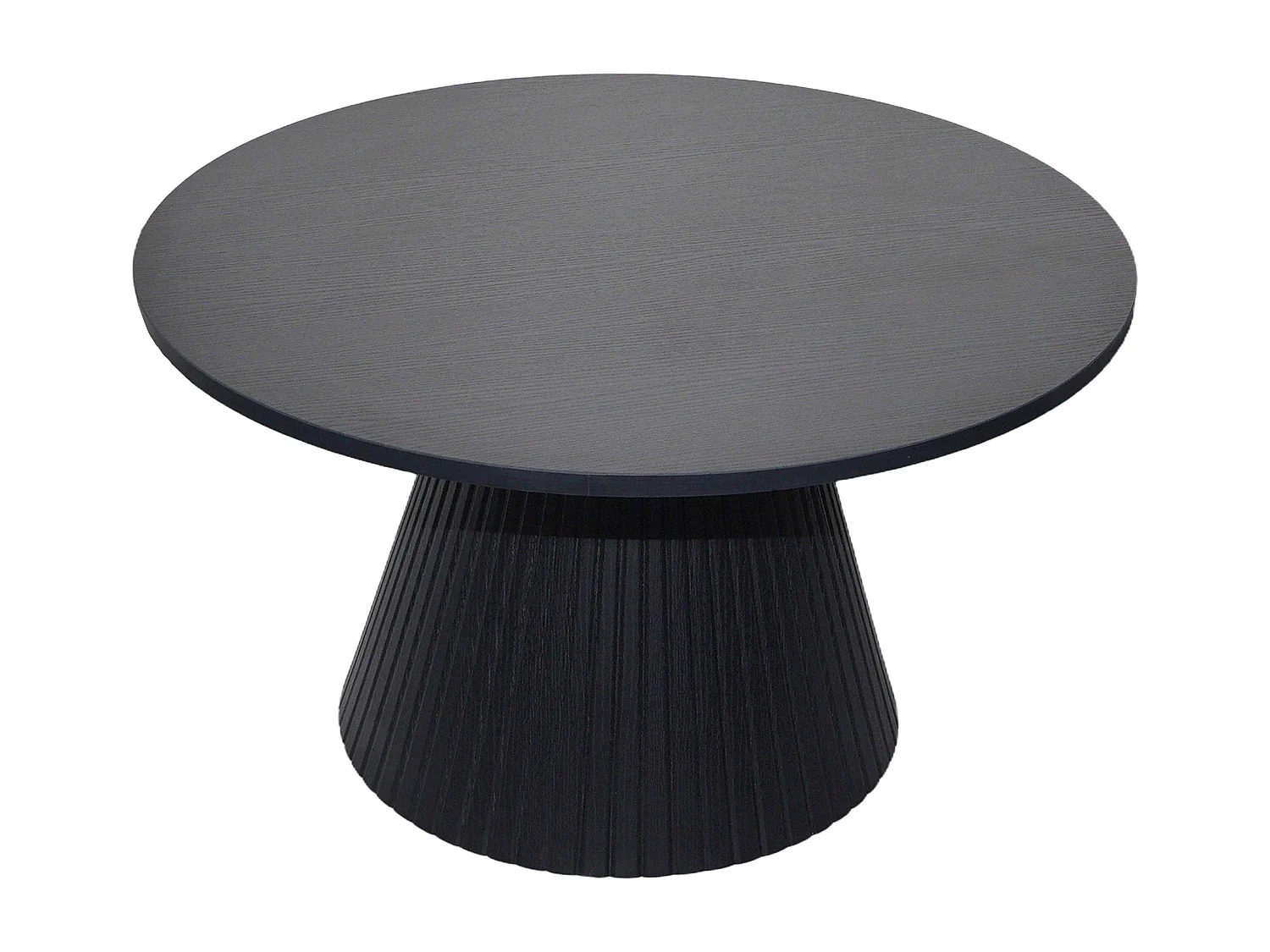 Table basse ronde 80 cm moderne effet bois noir