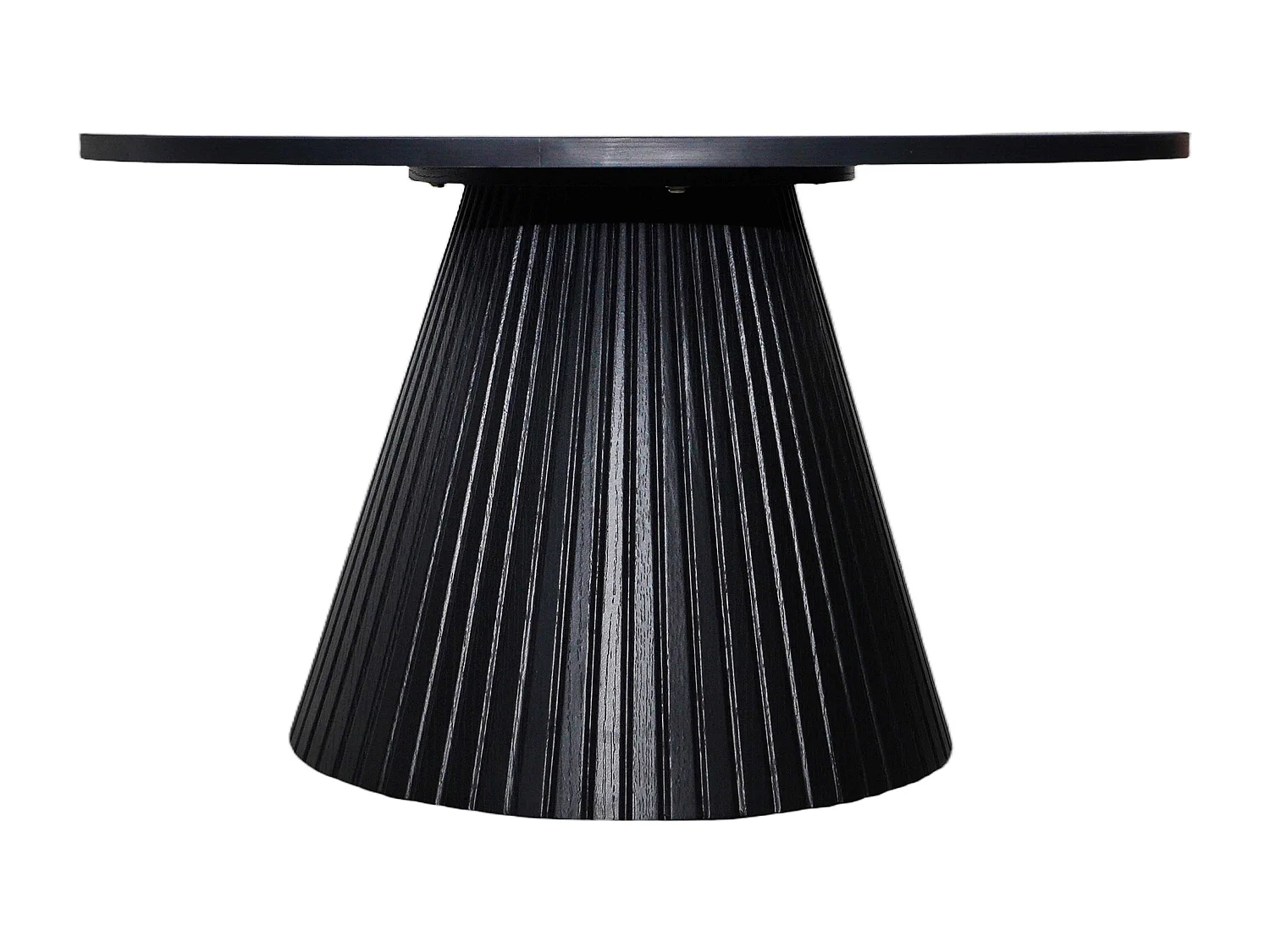 Table basse ronde 80 cm moderne effet bois noir