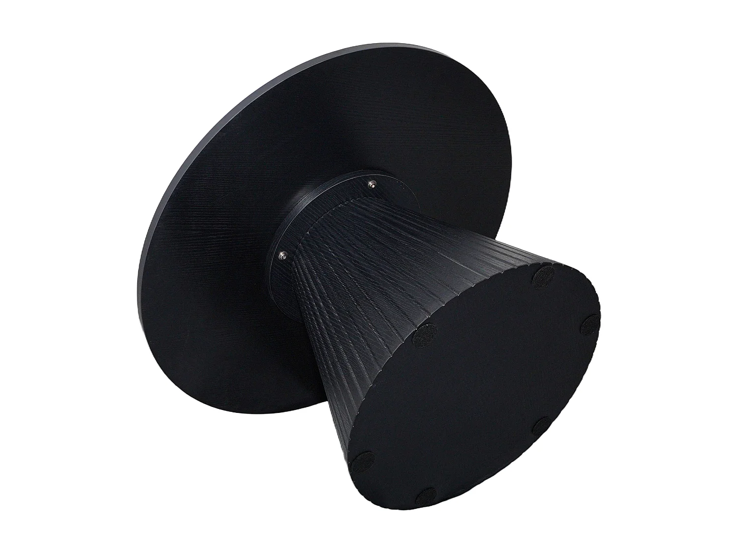 Table basse ronde 80 cm moderne effet bois noir