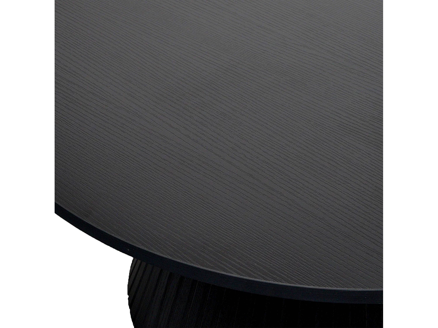 Table basse ronde 80 cm moderne effet bois noir