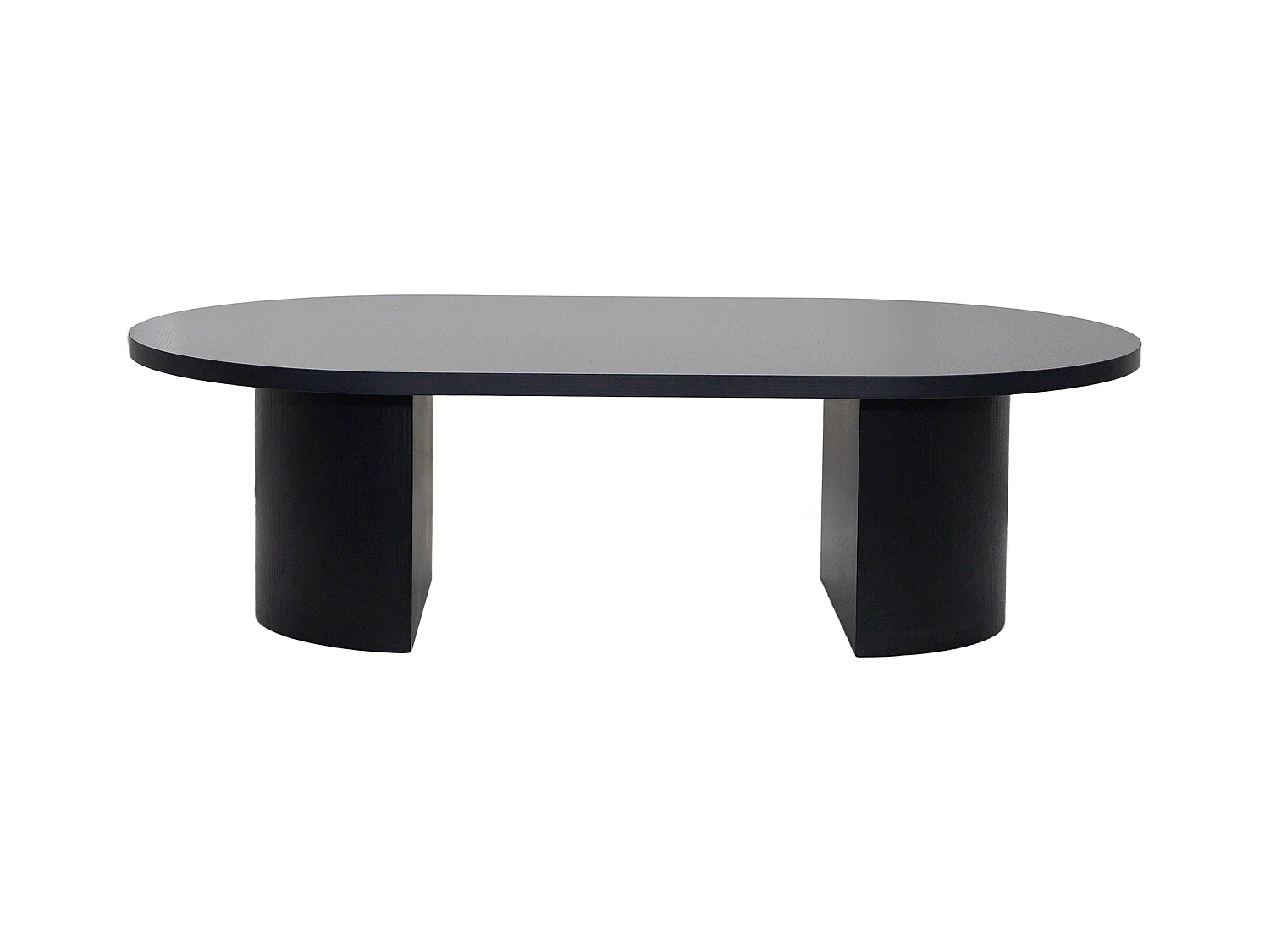 Table basse ovale 120 cm moderne effet bois noir