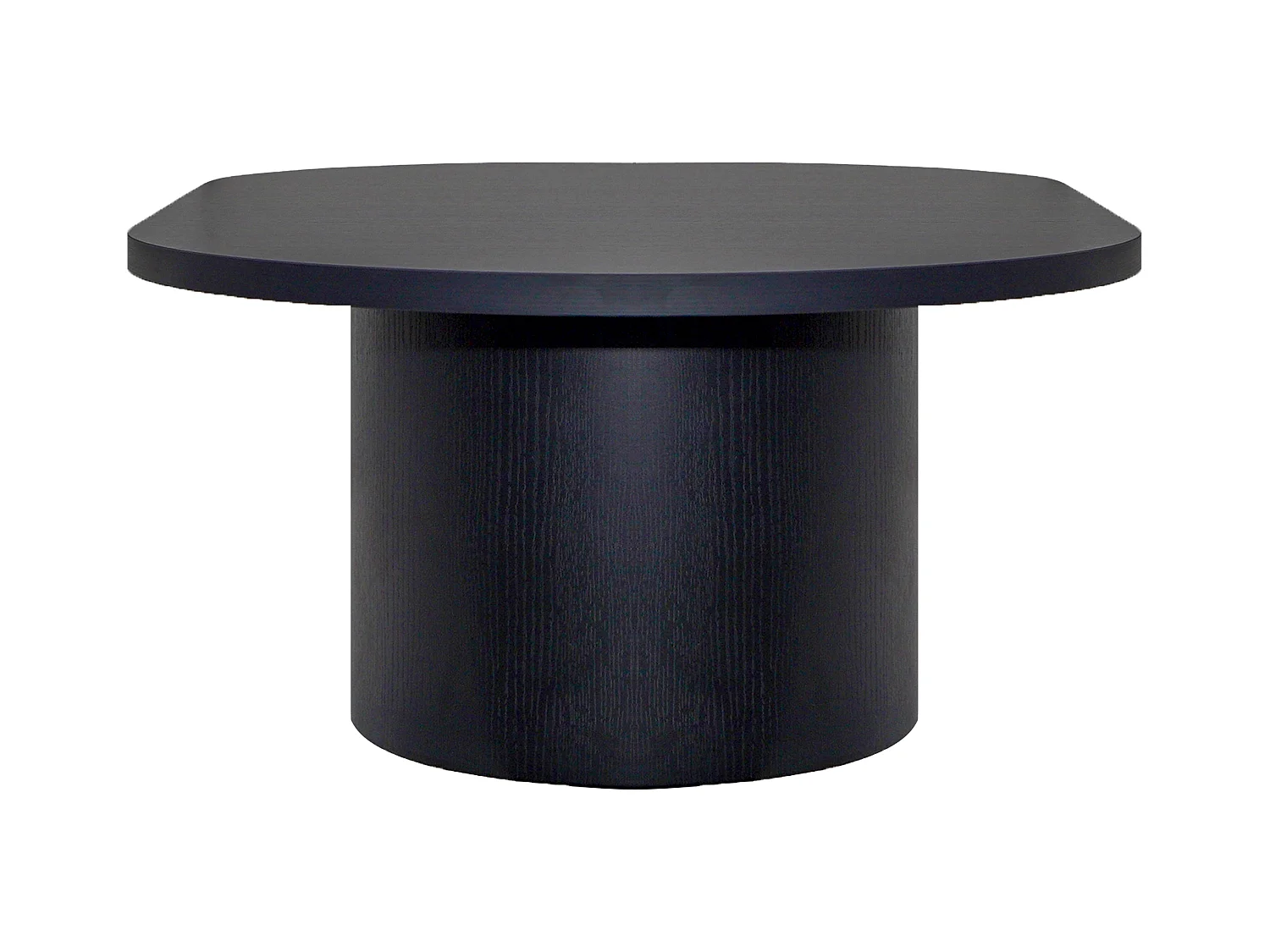 Table basse ovale 120 cm moderne effet bois noir