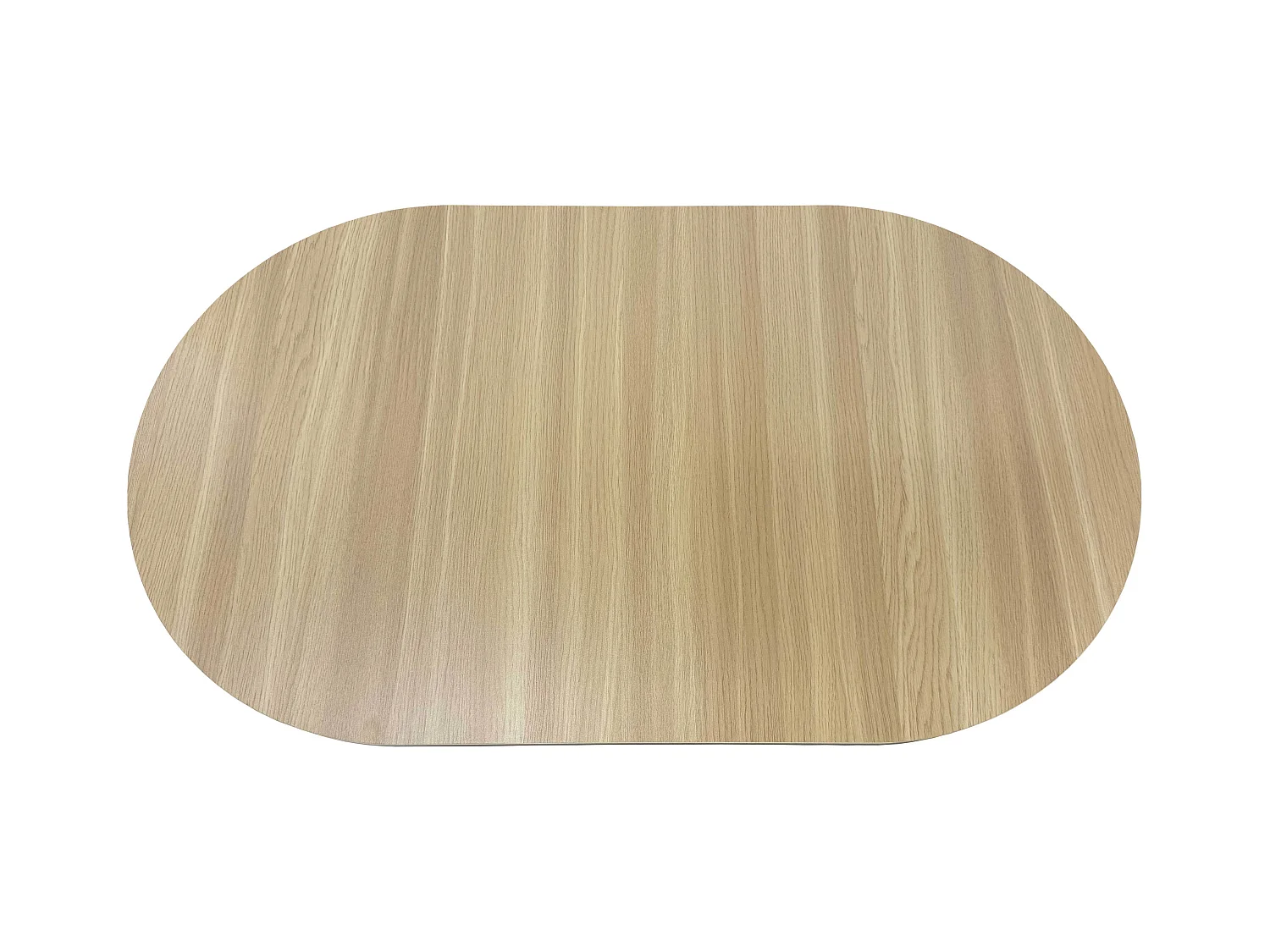 Table basse ovale 120 cm moderne effet bois clair