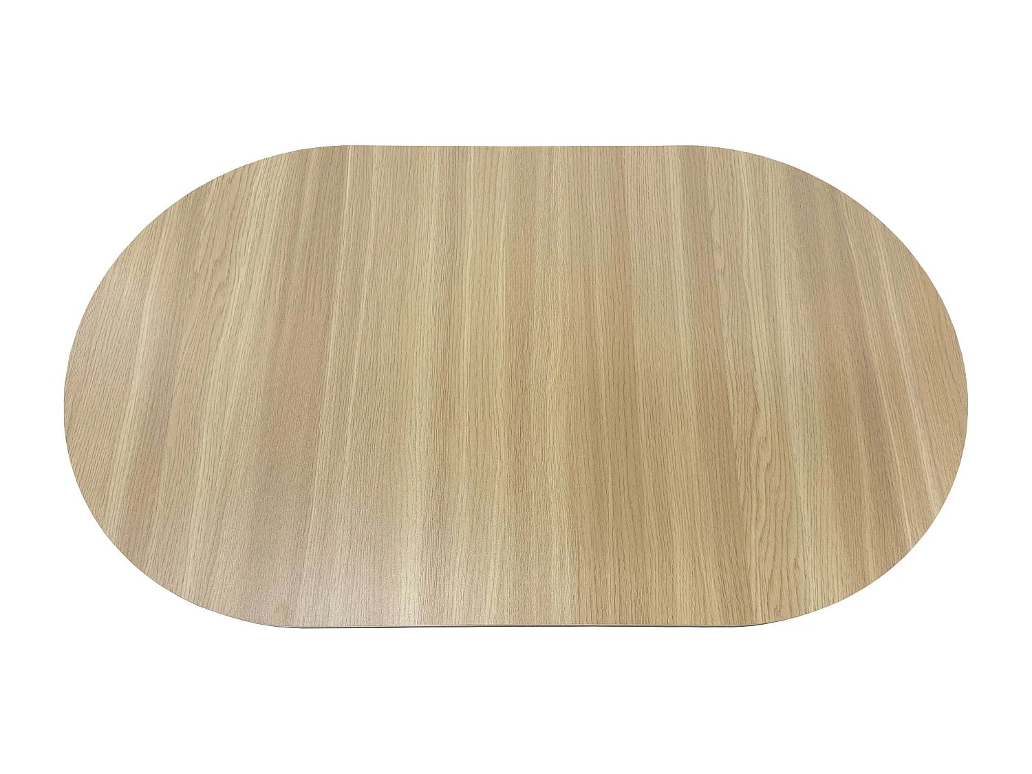 Table basse ovale 120 cm moderne effet bois clair