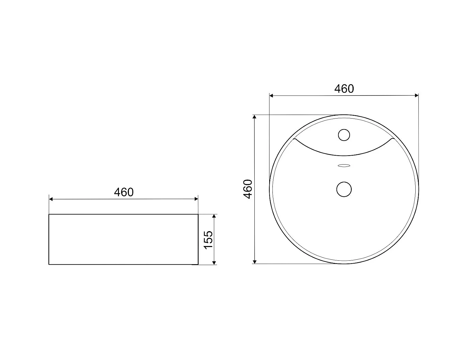Vasque à poser ronde en céramique TANZA finition marbre noir doré Ø46 cm